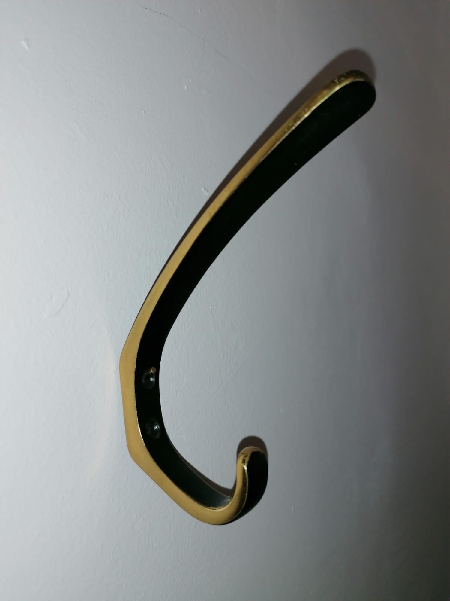Mid-Century Modern Brass Coat Wall Hooks by Hertha Baller