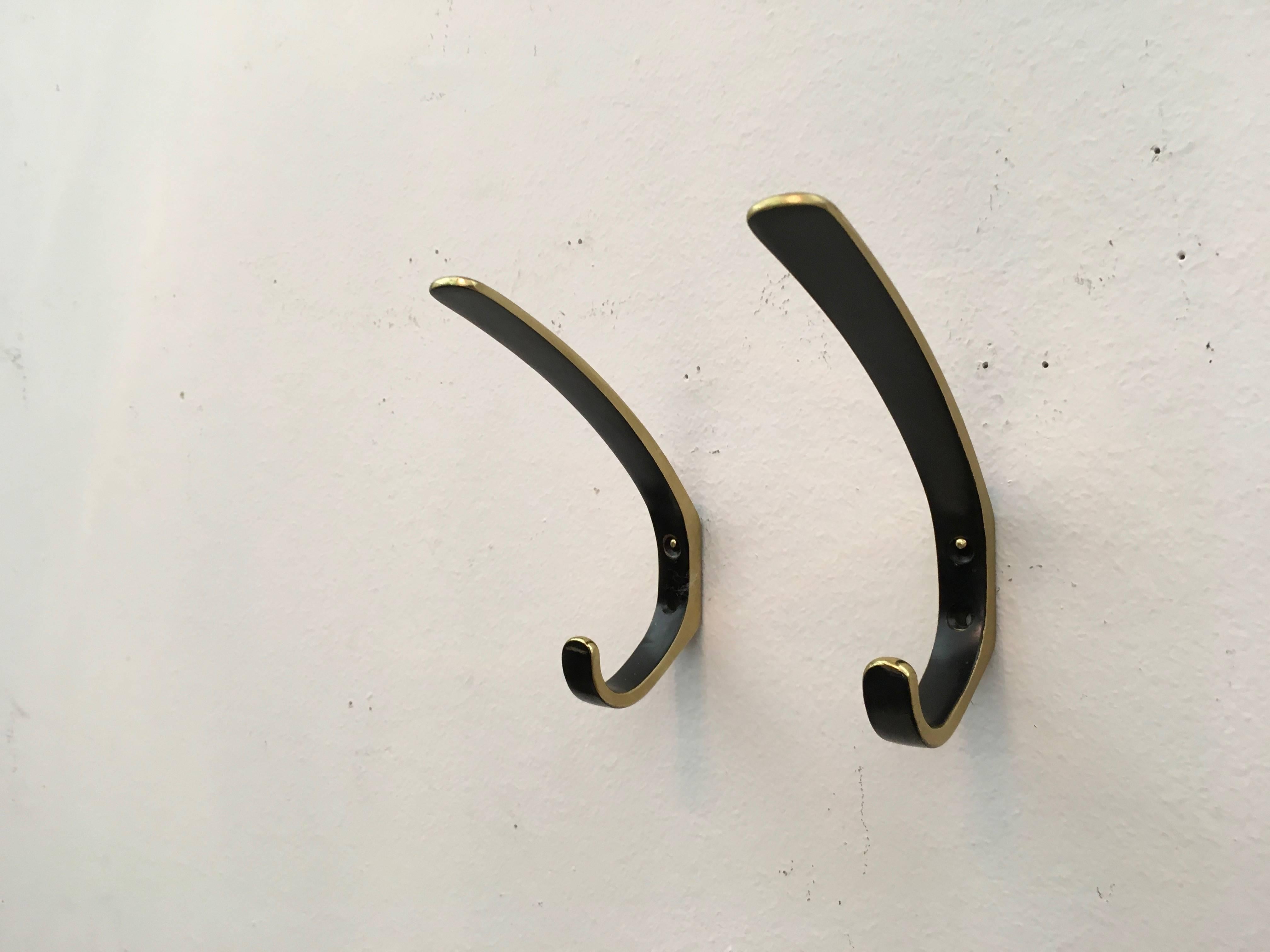 Brass Coat Wall Hooks by Hertha Baller In Excellent Condition For Sale In Vienna, AT