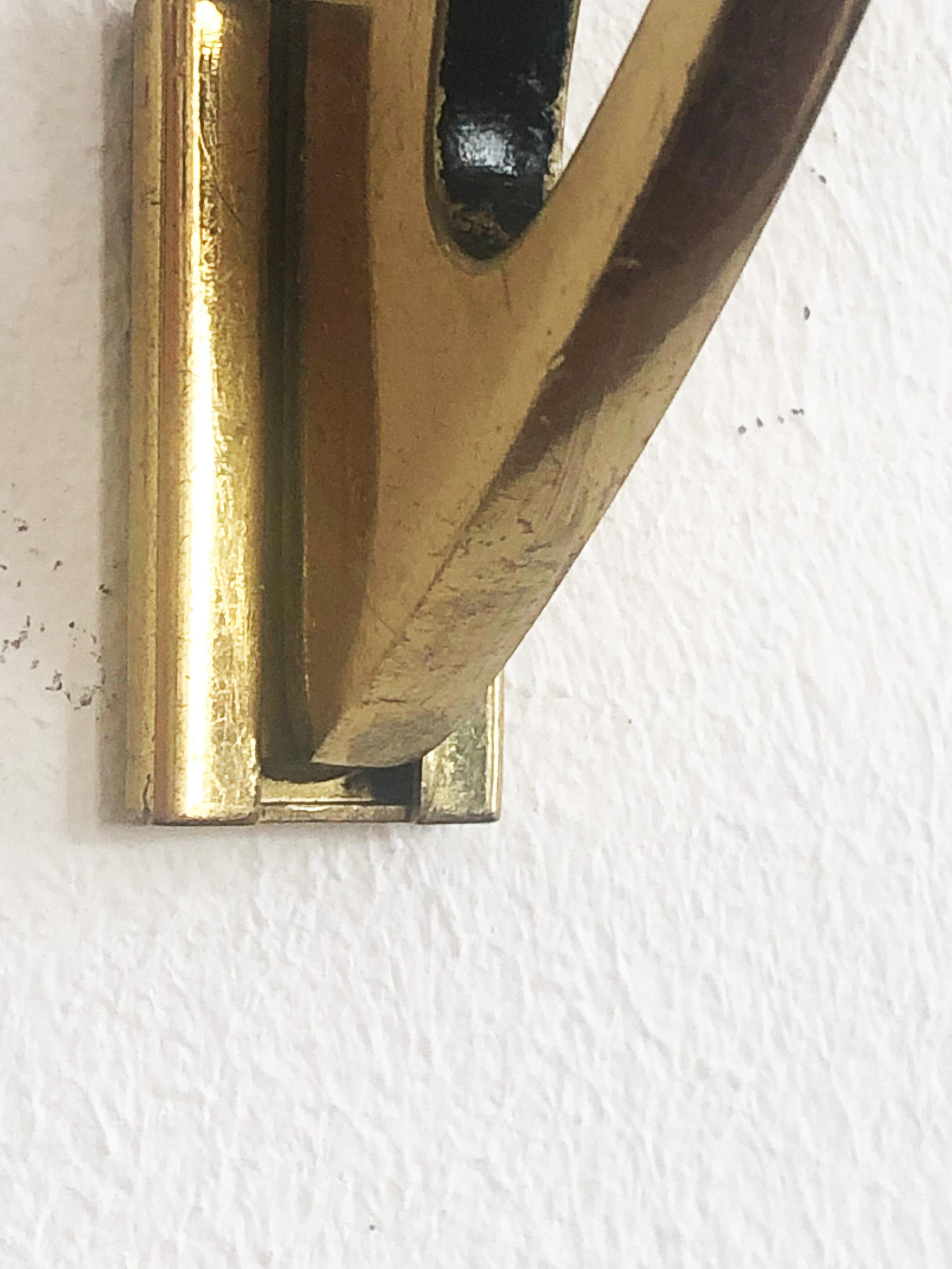 Brass Coat Wall Hooks by Hertha Baller In Good Condition In Vienna, AT