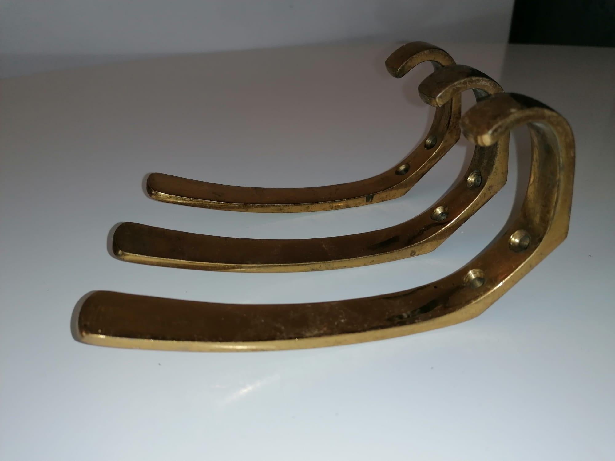 Brass Coat Wall Hooks by Hertha Baller In Good Condition For Sale In Vienna, AT