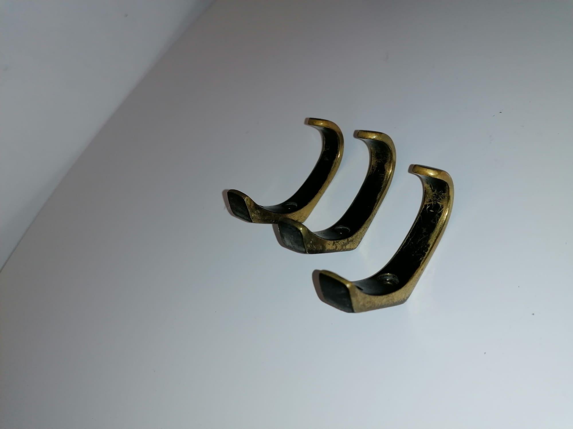 Brass Coat Wall Hooks by Hertha Baller In Good Condition For Sale In Vienna, AT