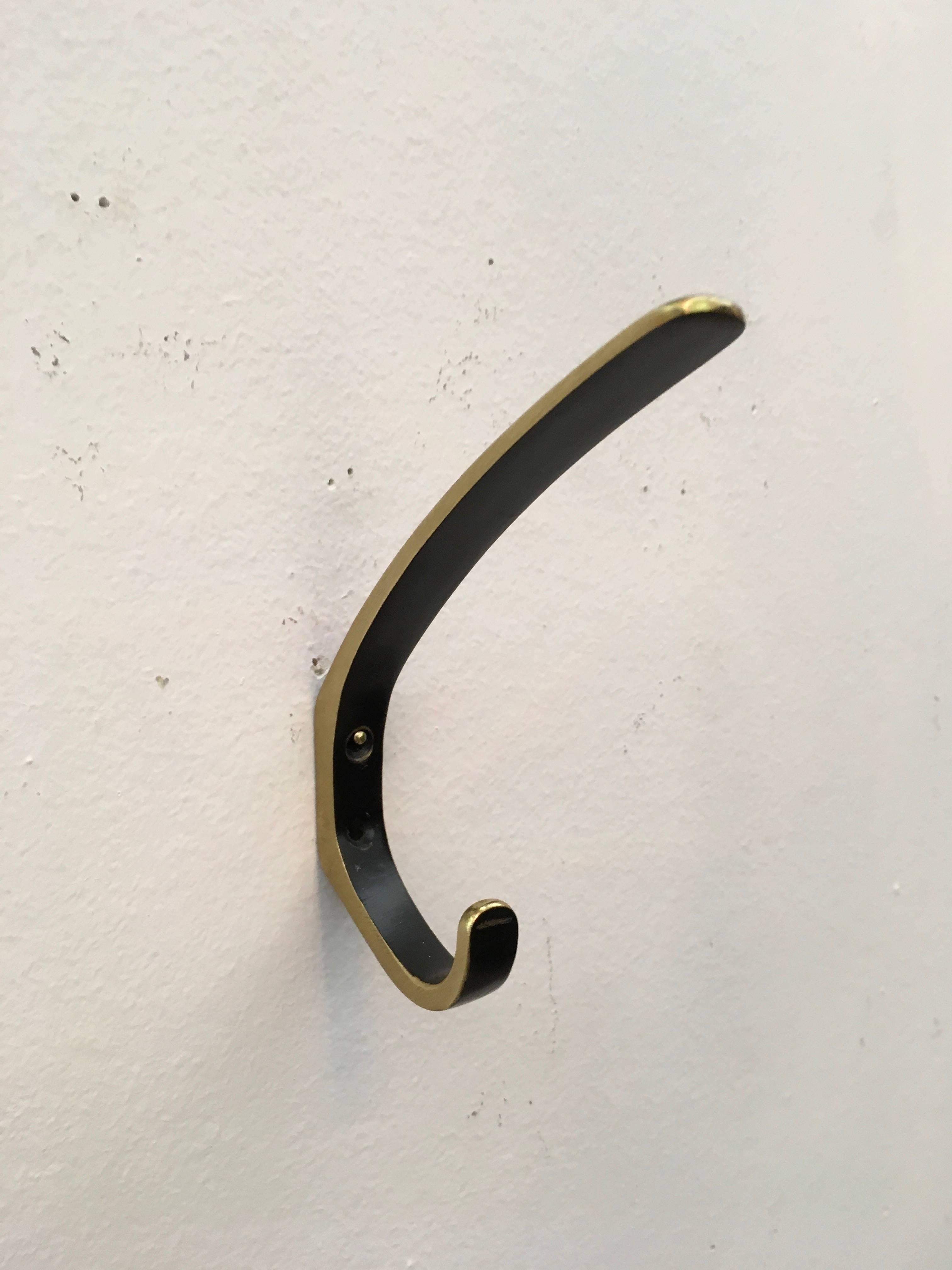 Mid-20th Century Brass Coat Wall Hooks by Hertha Baller For Sale