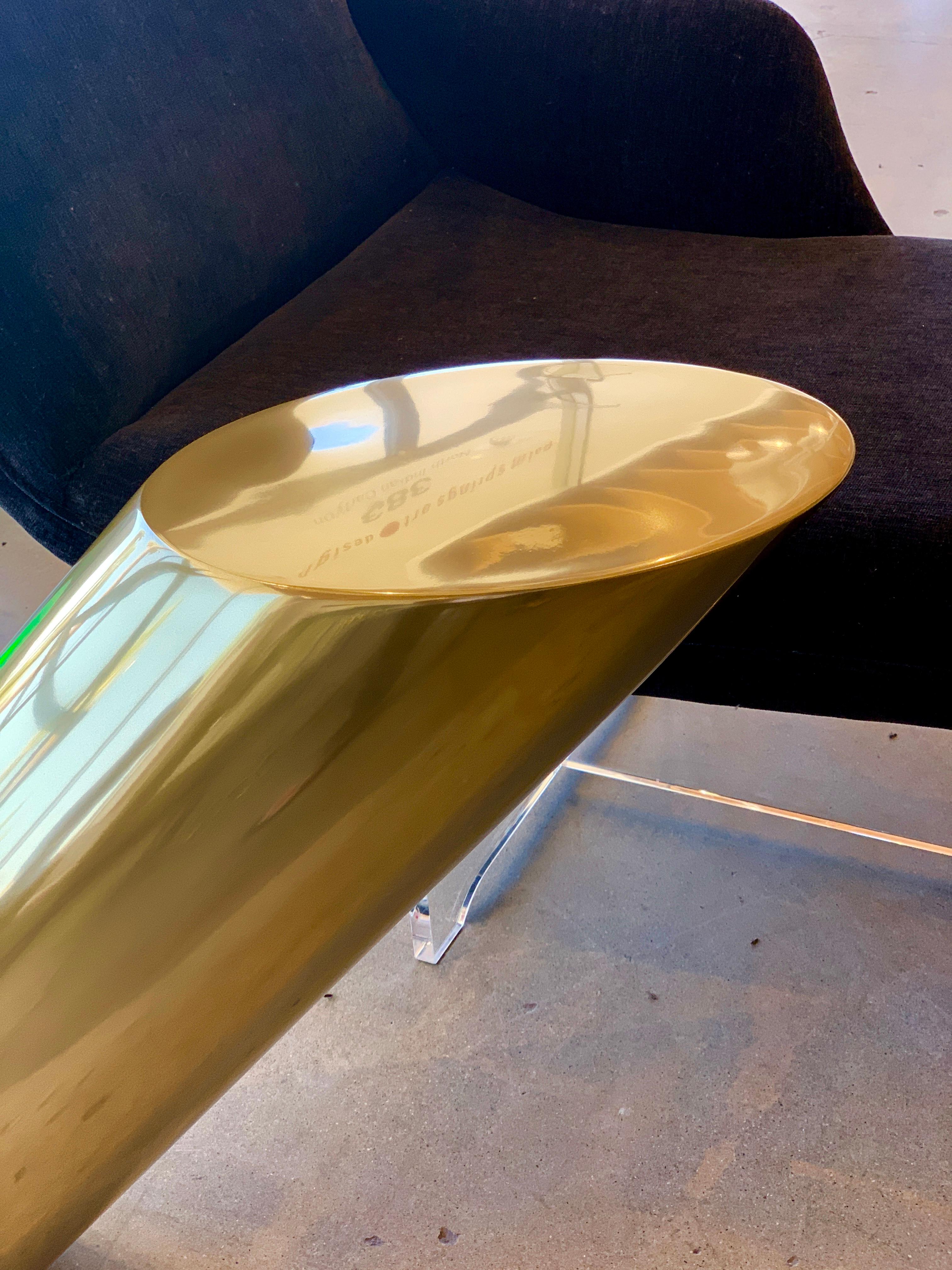 American Brass Coated Cylinder Table