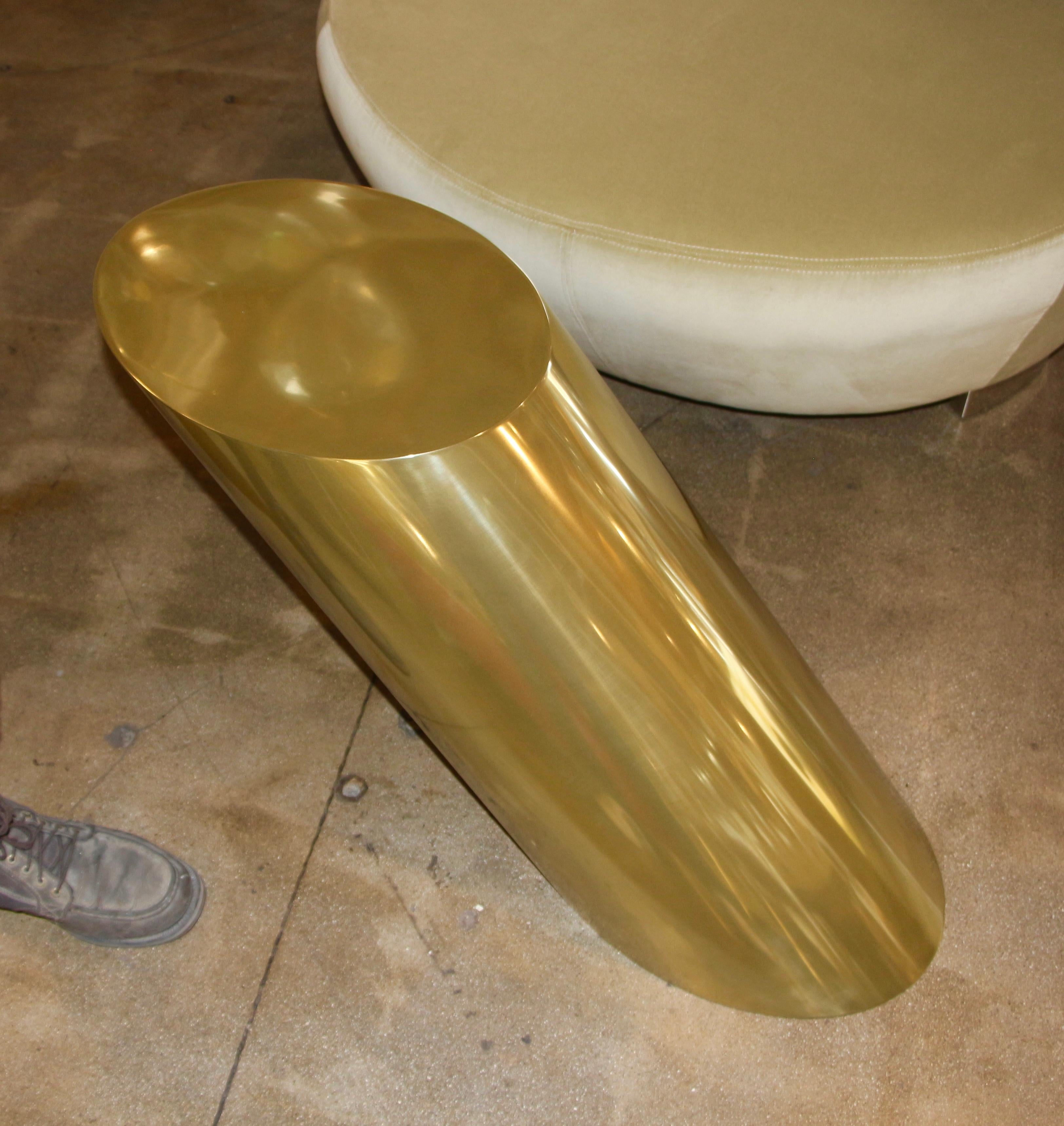 Brass Coated Table Slanted Angle Cylinder 3