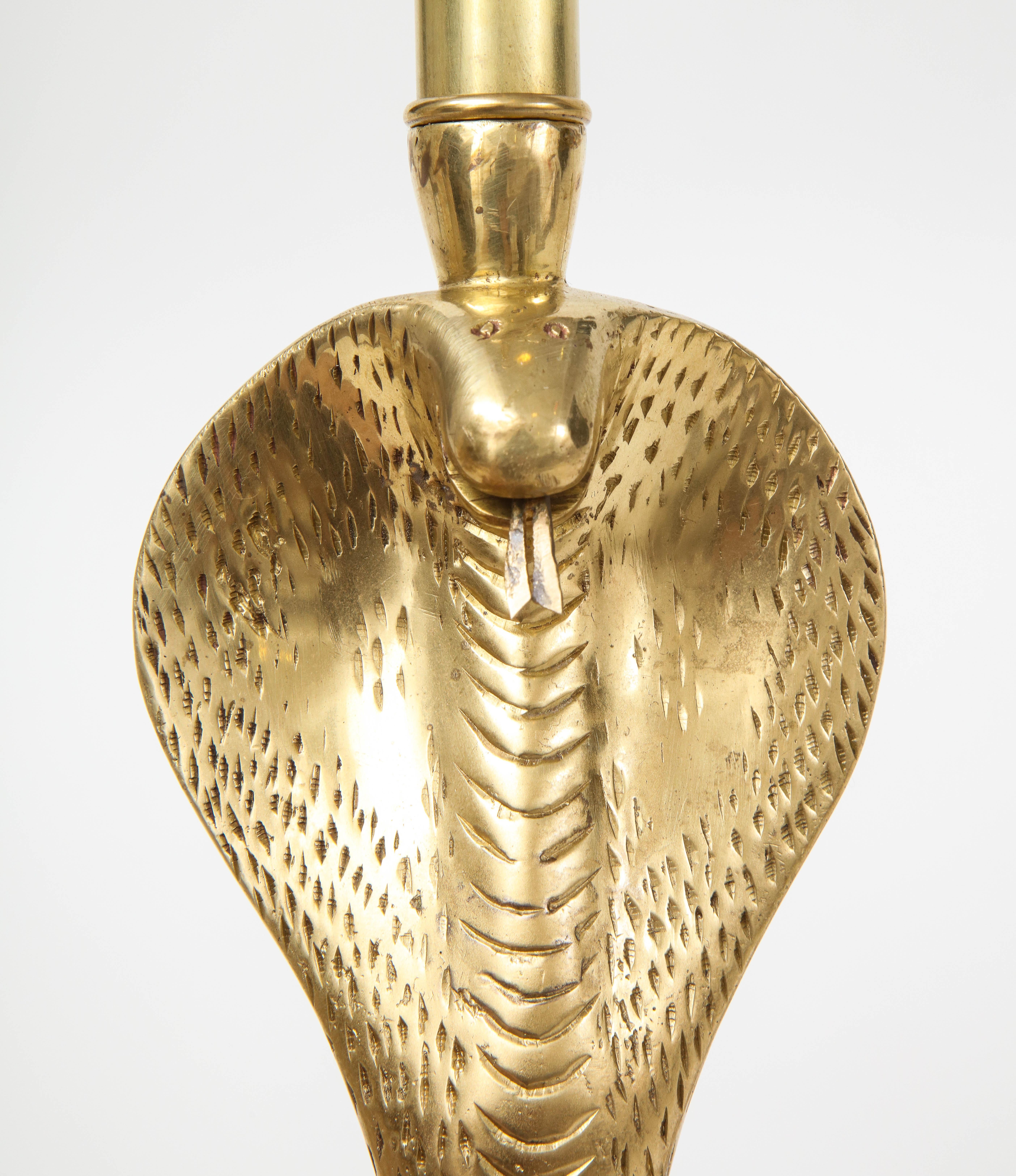 Maison Jansen Style Brass Cobra Lamps For Sale 4