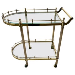 Carrito de cóctel de latón en estilo neoclásico, Italia c 1960s