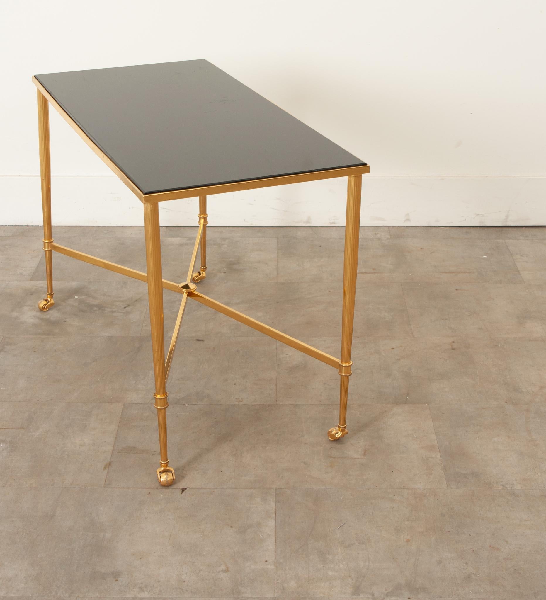 Brass Cocktail Table in the Style of Maison Jansen For Sale 2