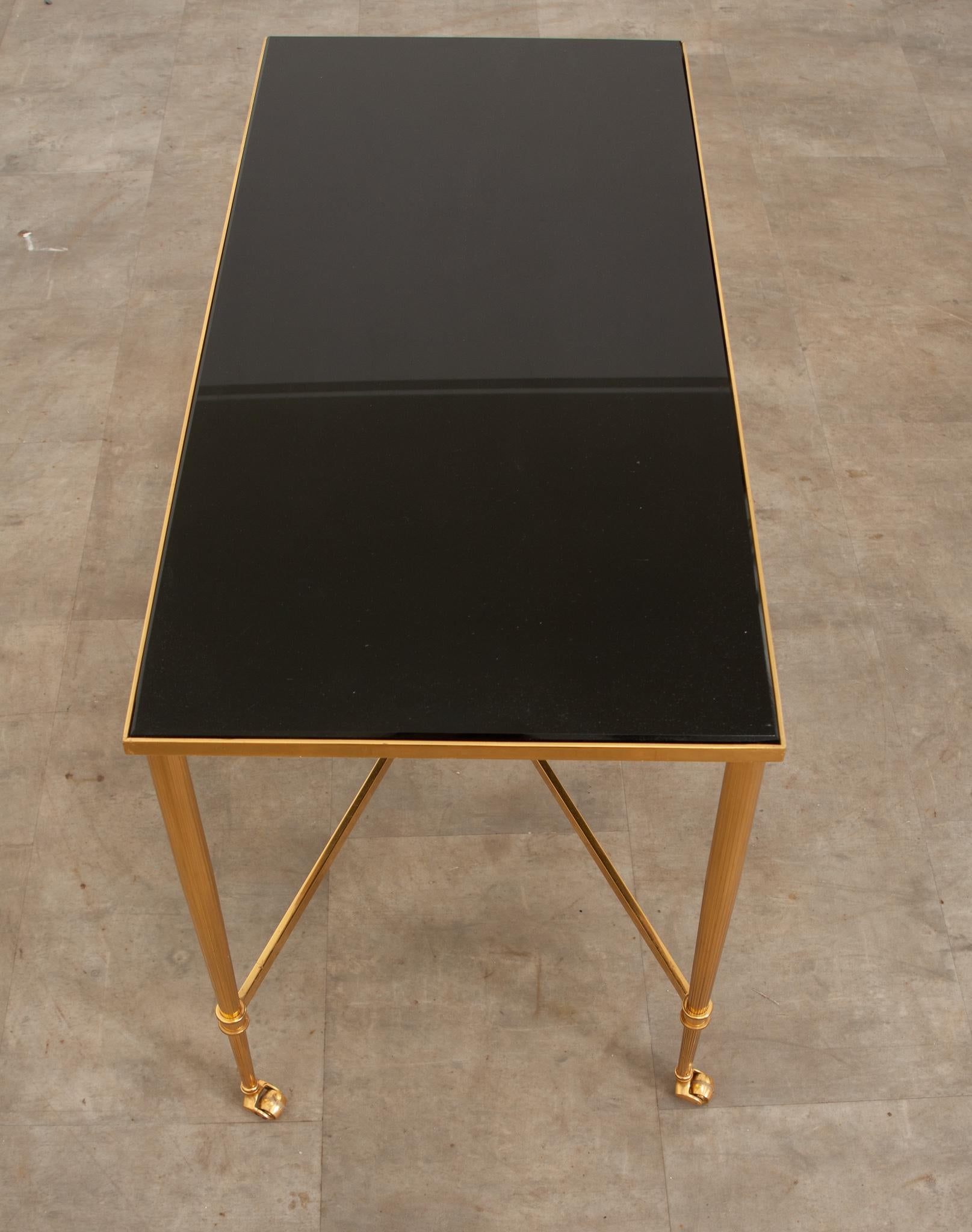 Patinated Brass Cocktail Table in the Style of Maison Jansen For Sale