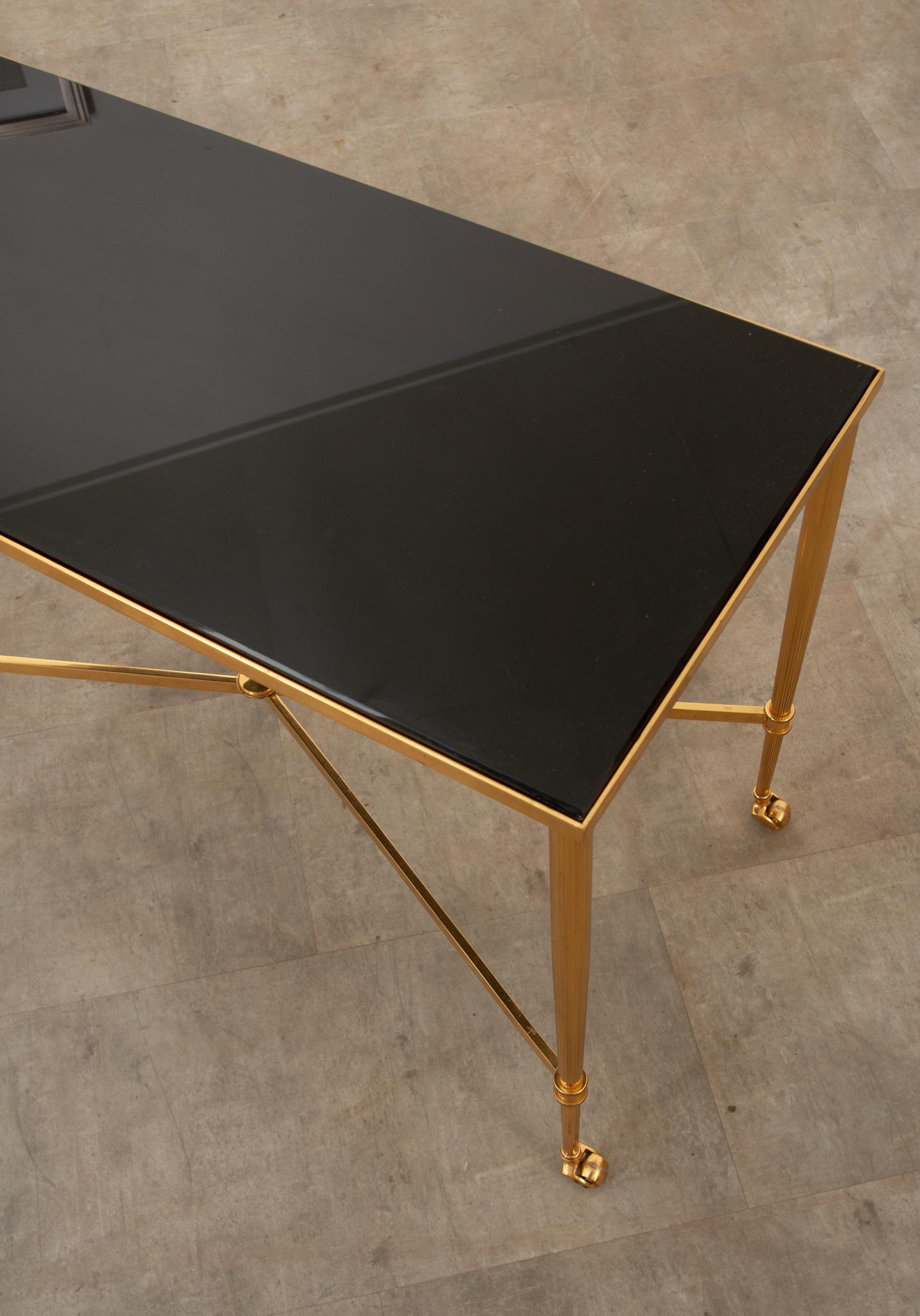 20th Century Brass Cocktail Table in the Style of Maison Jansen For Sale