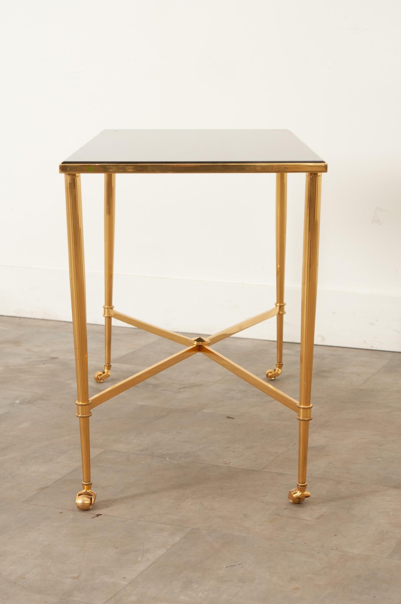 Brass Cocktail Table in the Style of Maison Jansen For Sale 1