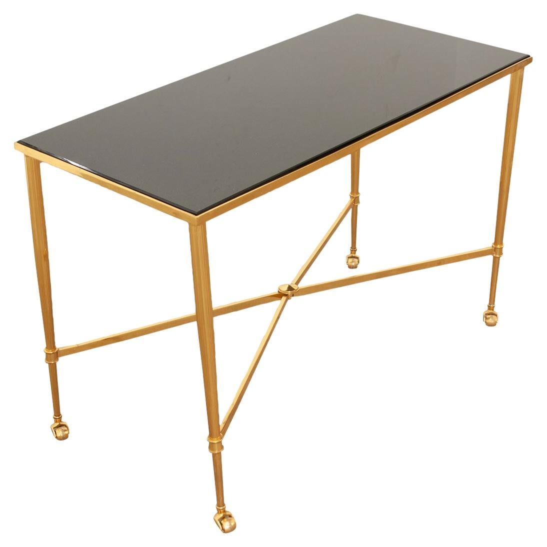 Brass Cocktail Table in the Style of Maison Jansen For Sale