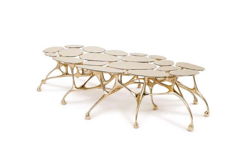 Chinese Brass Coffee Table/Accent Table by Zhipeng Tan For Sale