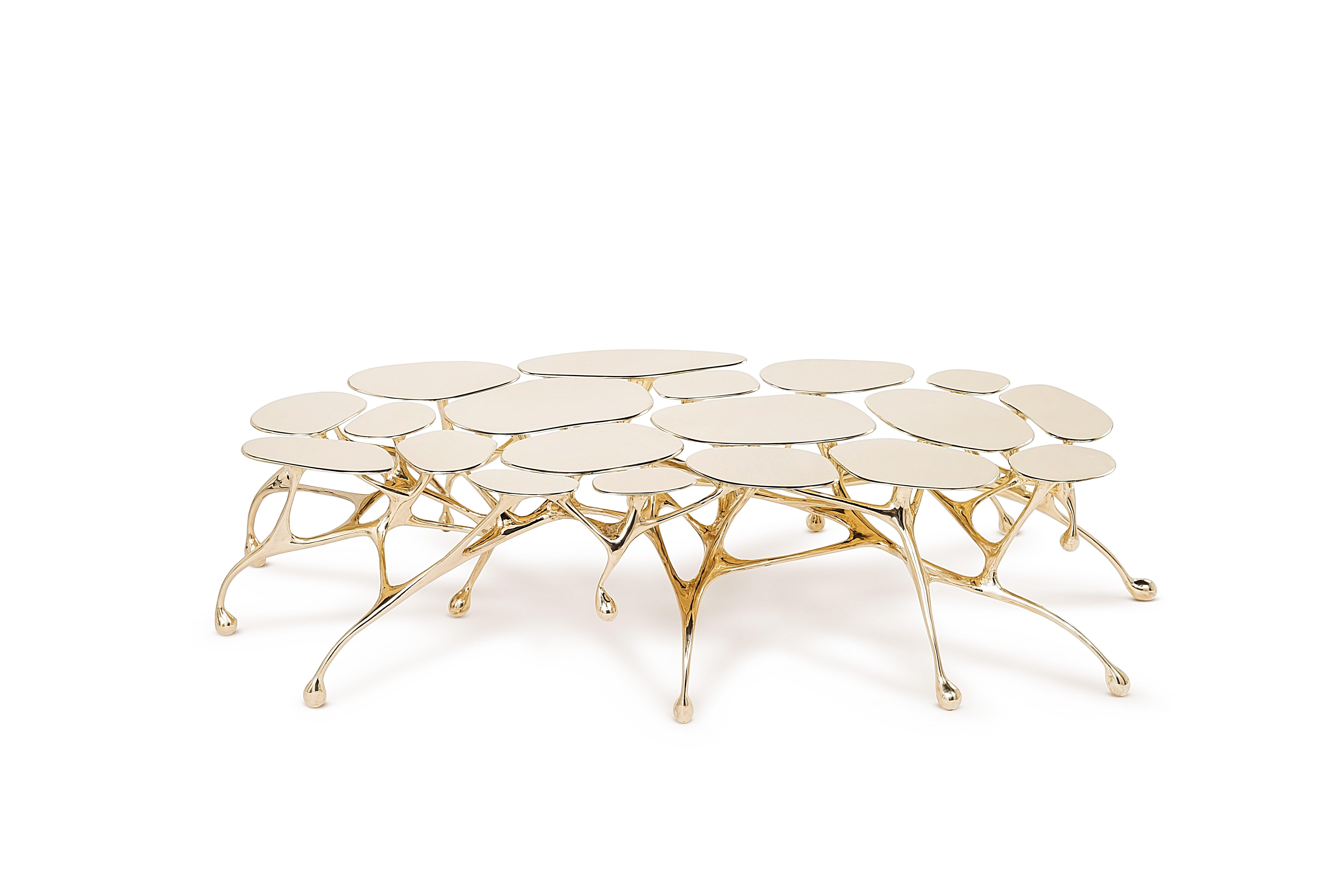 Brass Coffee Table/Accent Table by Zhipeng Tan In New Condition For Sale In Beverly Hills, CA