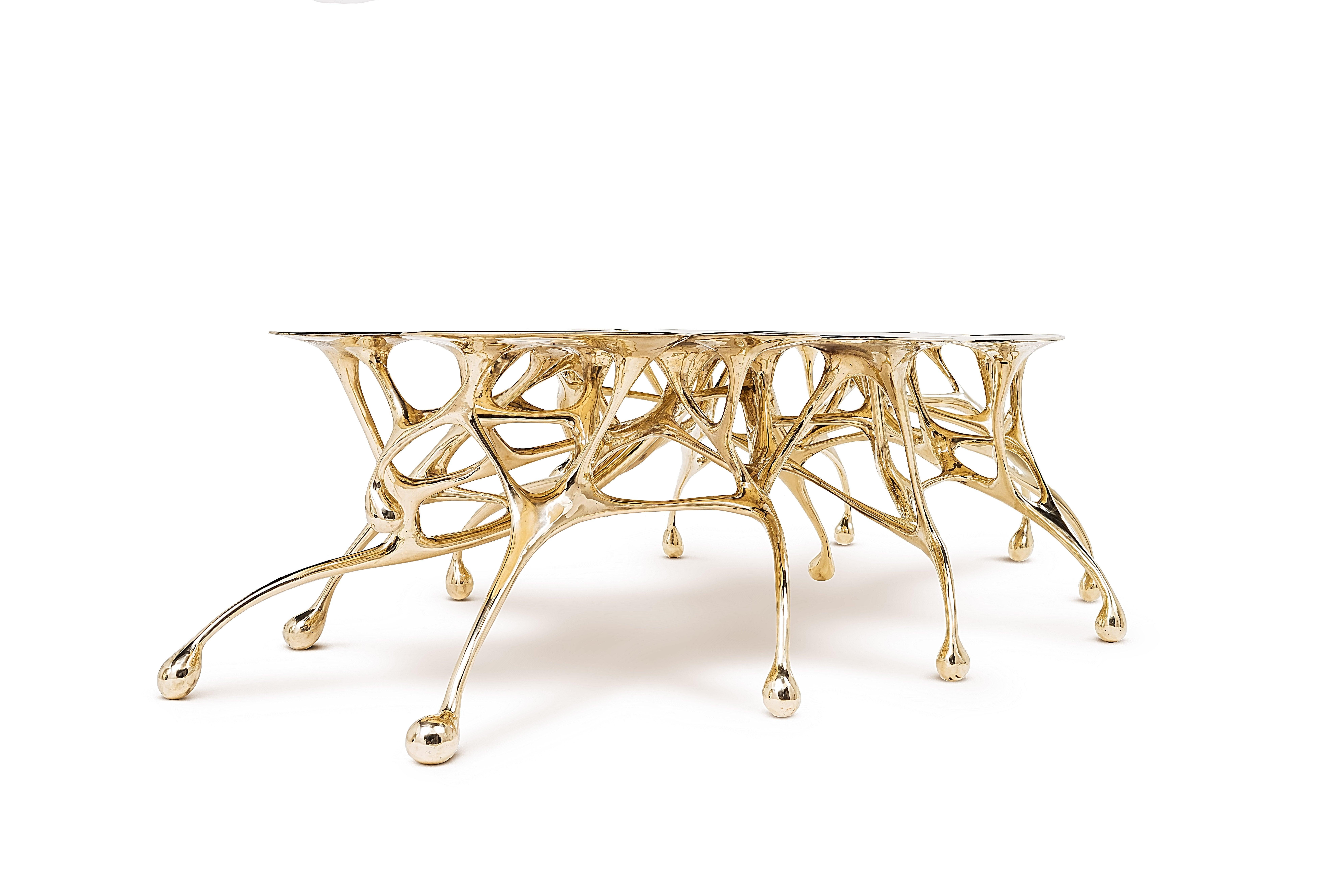Brass Coffee Table/Accent Table by Zhipeng Tan For Sale 1