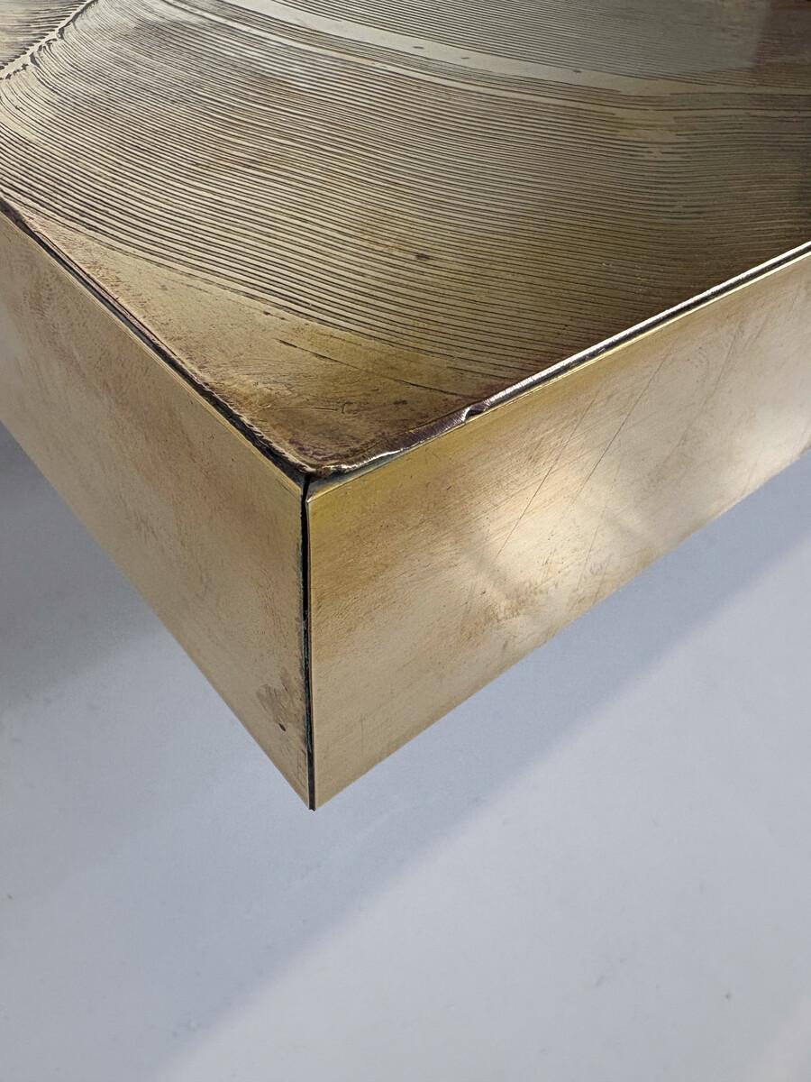 Late 20th Century Brass Coffee Table, Belgium, 1970s For Sale