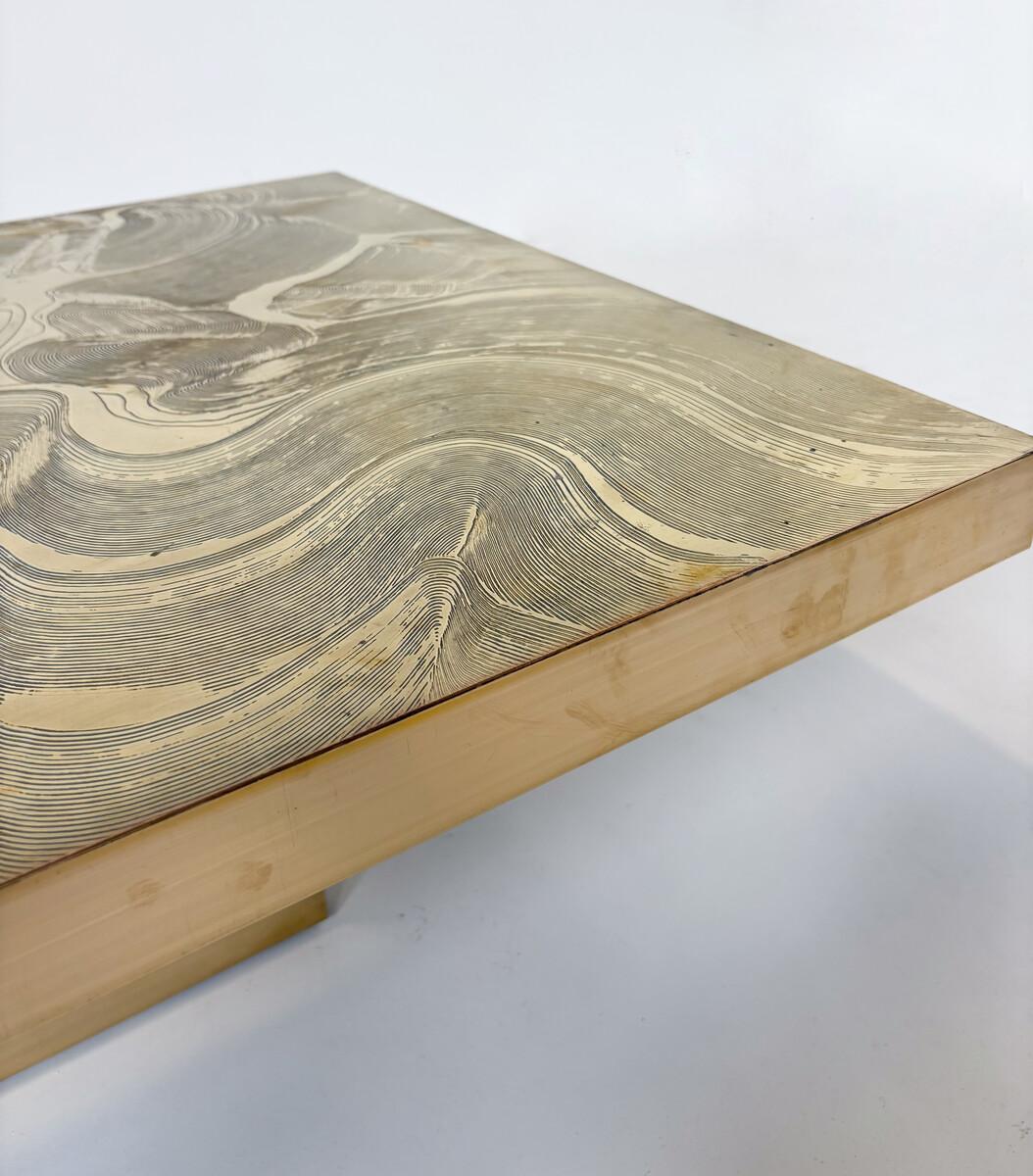 Brass Coffee Table, Belgium, 1970s For Sale 1