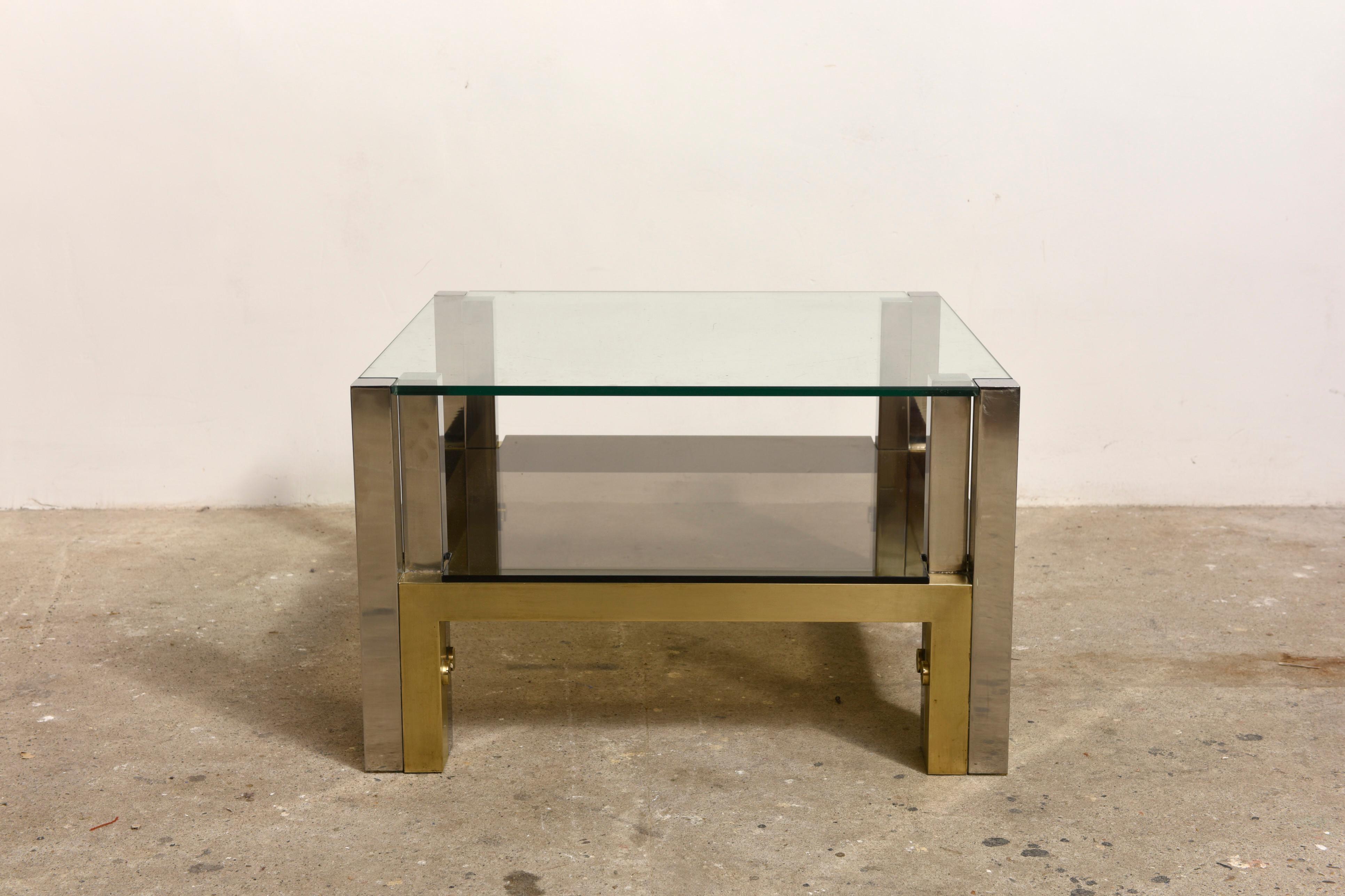Late 20th Century Brass Coffee Table by Alfredo Freda for Cittone Oggi, 1970S, Italy For Sale