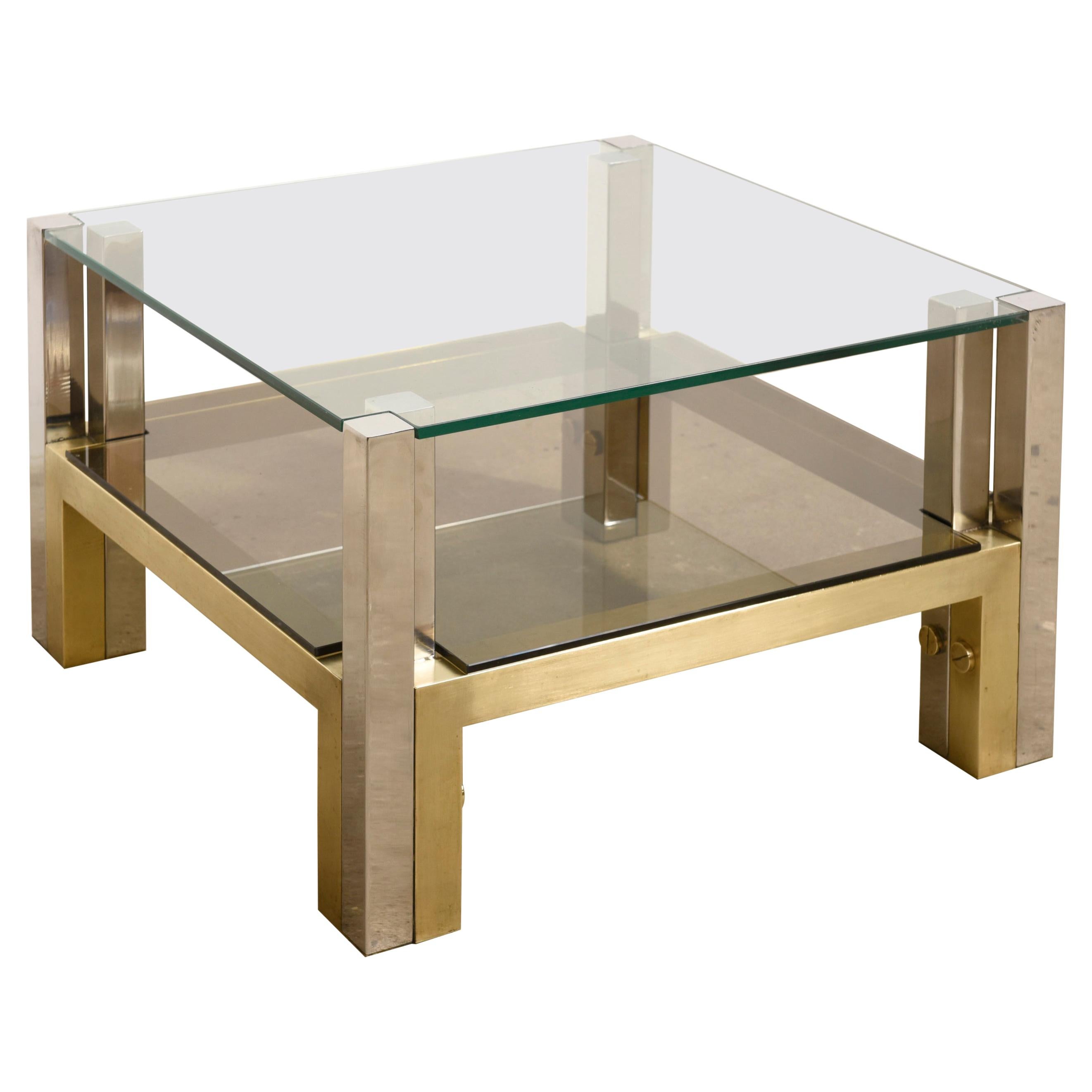 Brass Coffee Table by Alfredo Freda for Cittone Oggi, 1970S, Italy For Sale