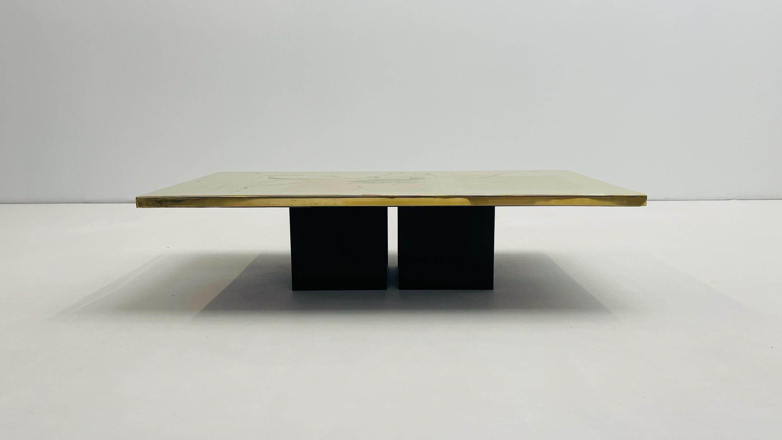 Mid-Century Modern Table basse en laiton de Christian Hecksher en vente