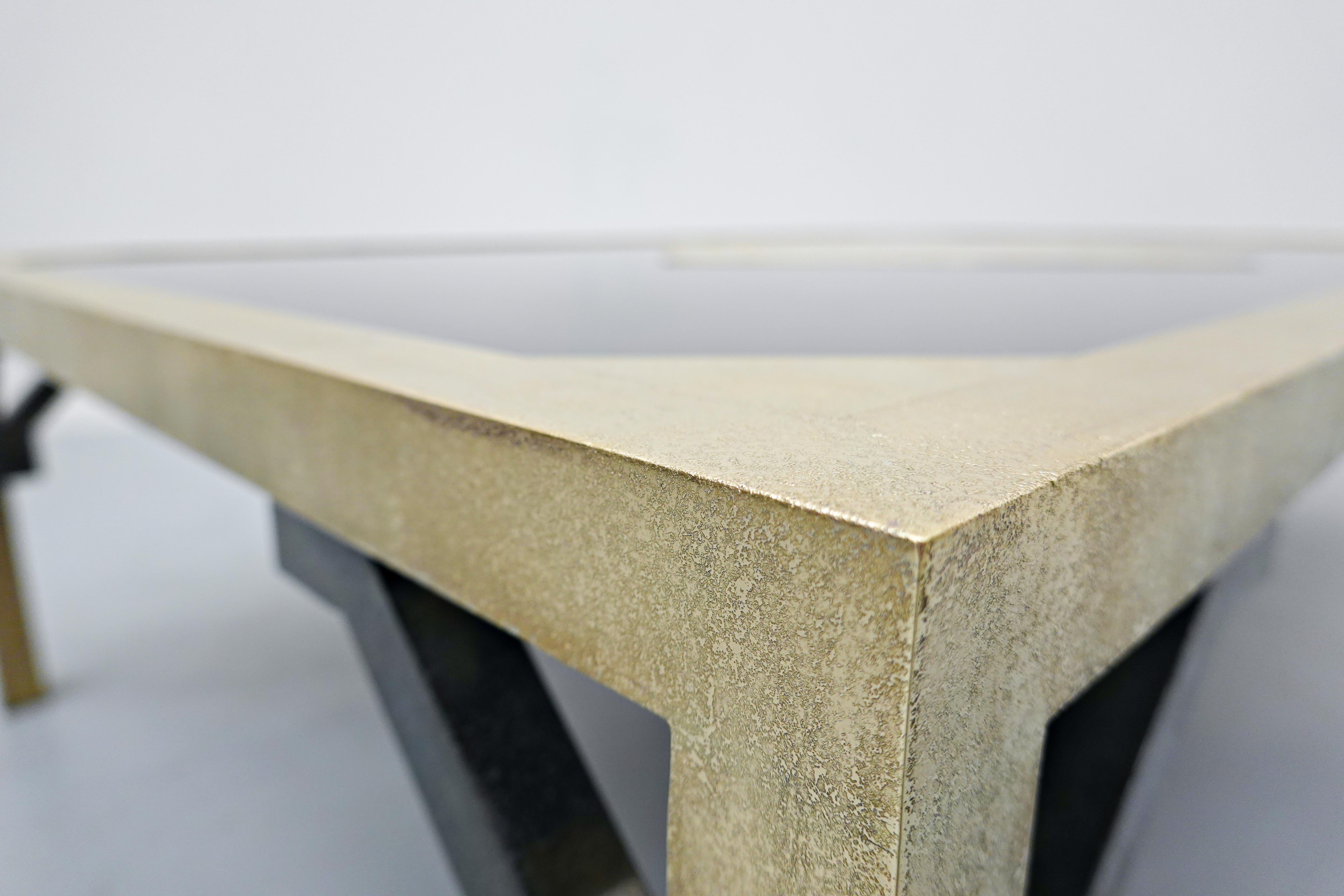 Brass Coffee Table by Christian Krekels, Belgium, 1970s In Good Condition For Sale In Brussels, BE