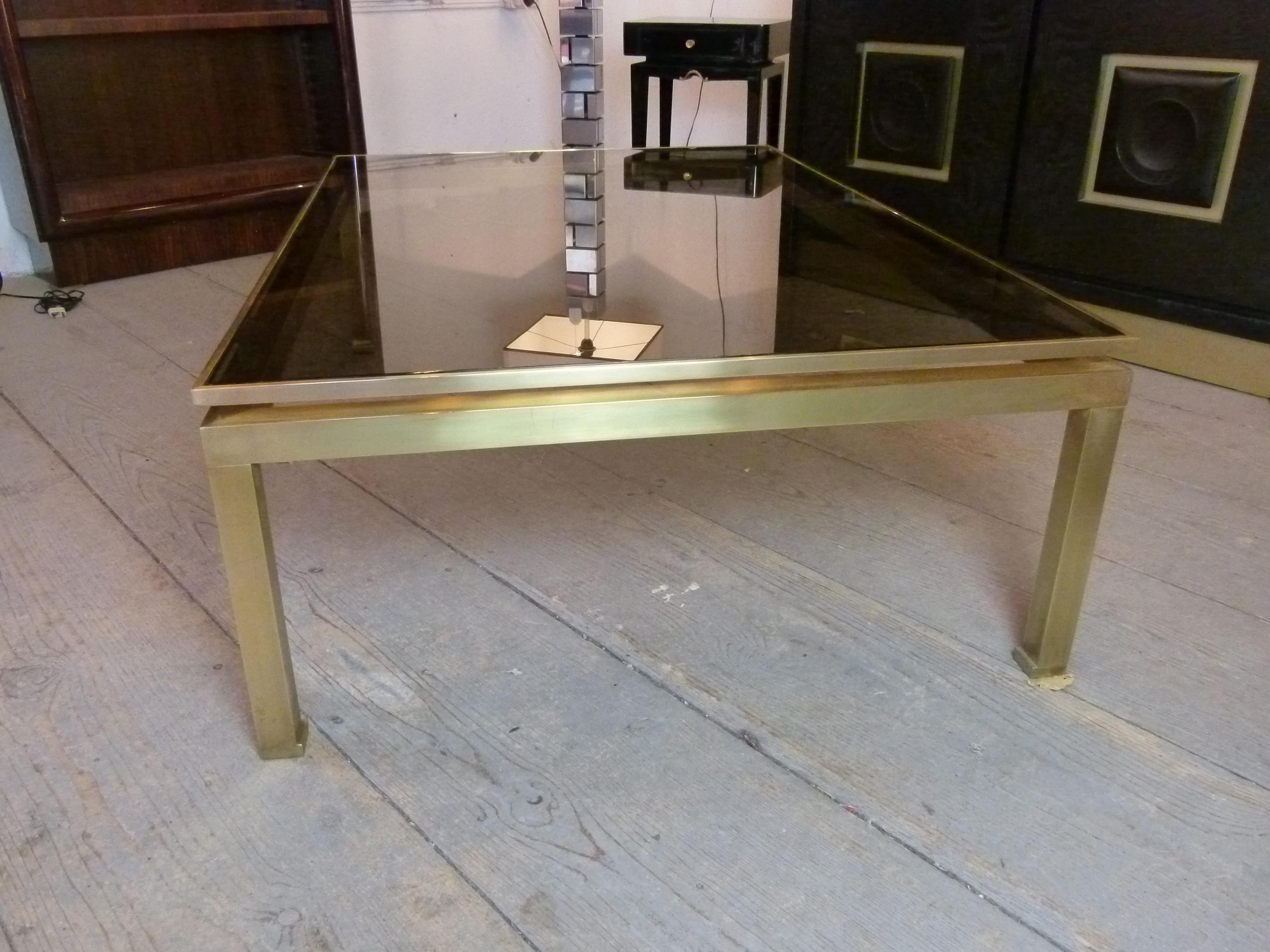 20th Century Brass Coffee Table by Guy Lefevre for Jansen, 1970