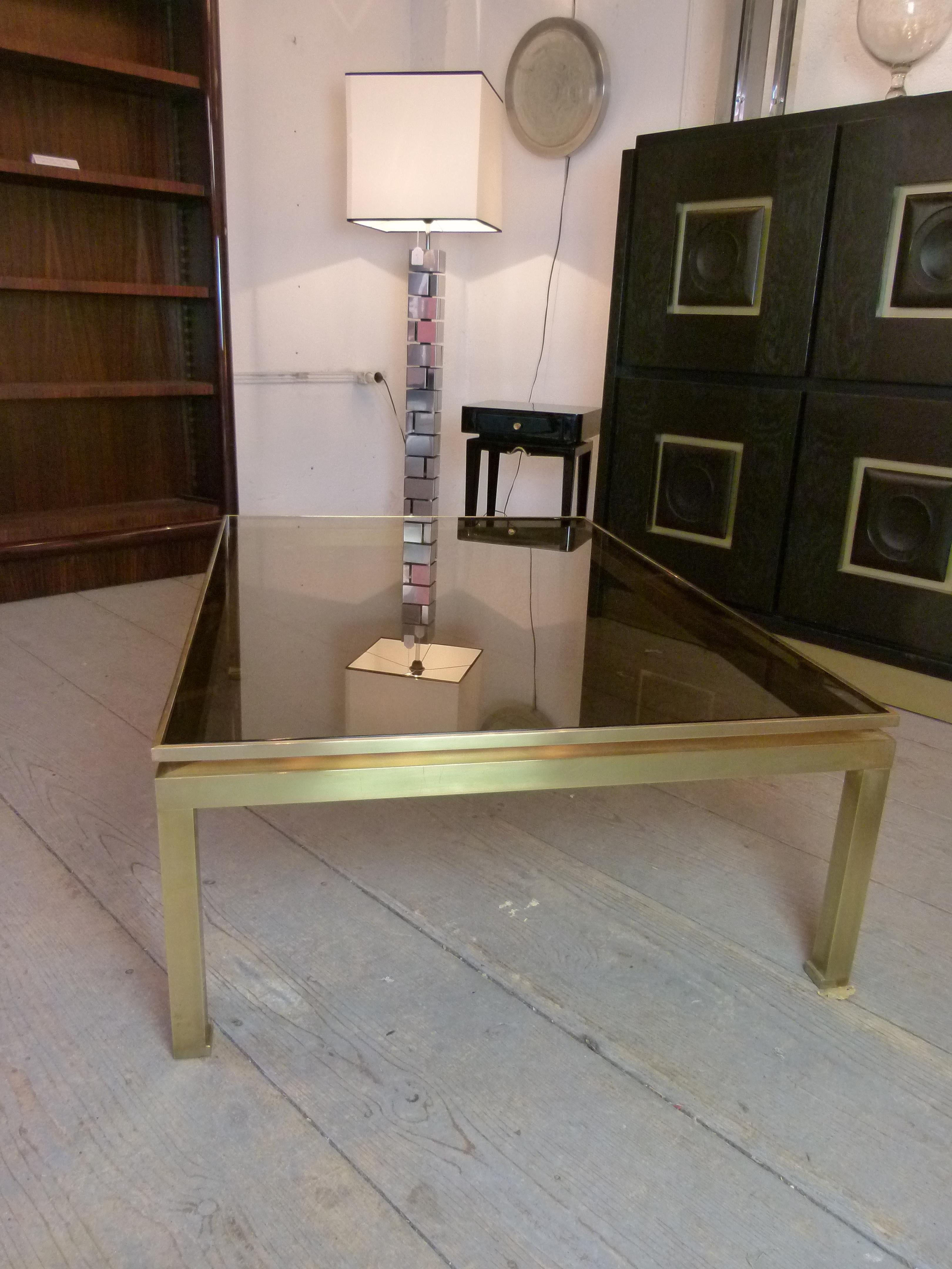 Brass Coffee Table by Guy Lefevre for Jansen, 1970 1