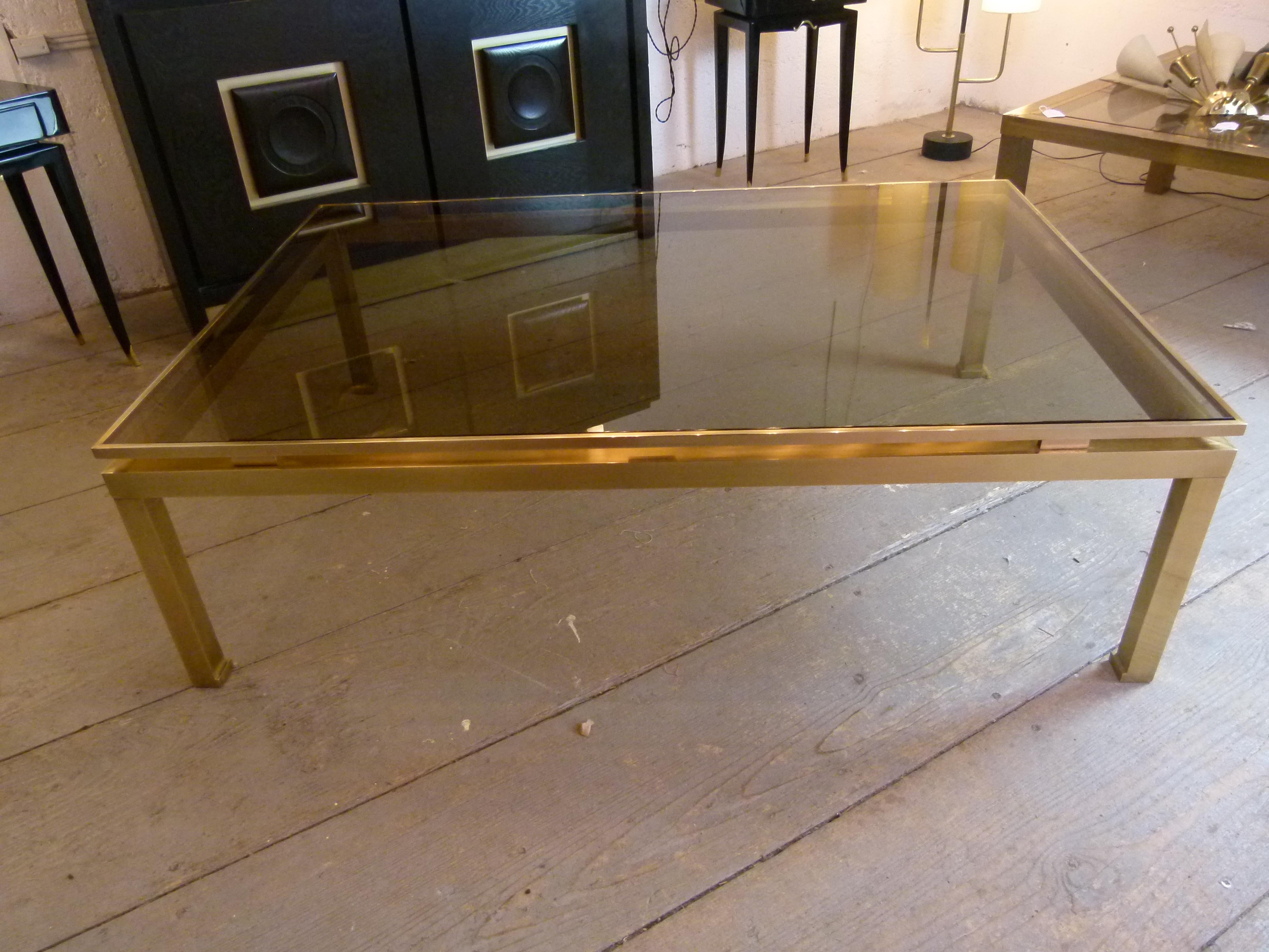 Brass Coffee Table by Guy Lefevre for Jansen, 1970 2