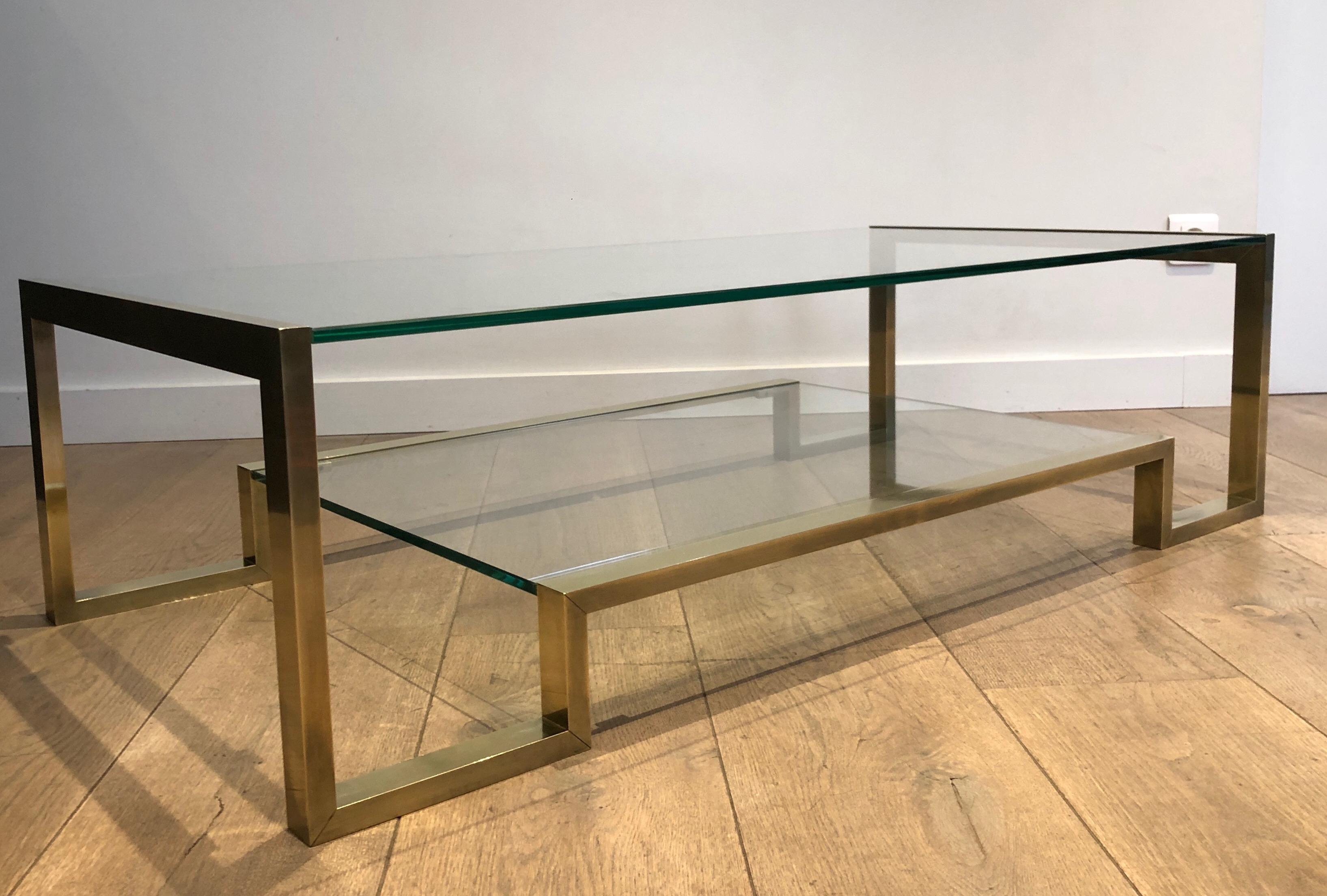 Brass Coffee Table by Guy Lefèvre for Maison Jansen For Sale 11