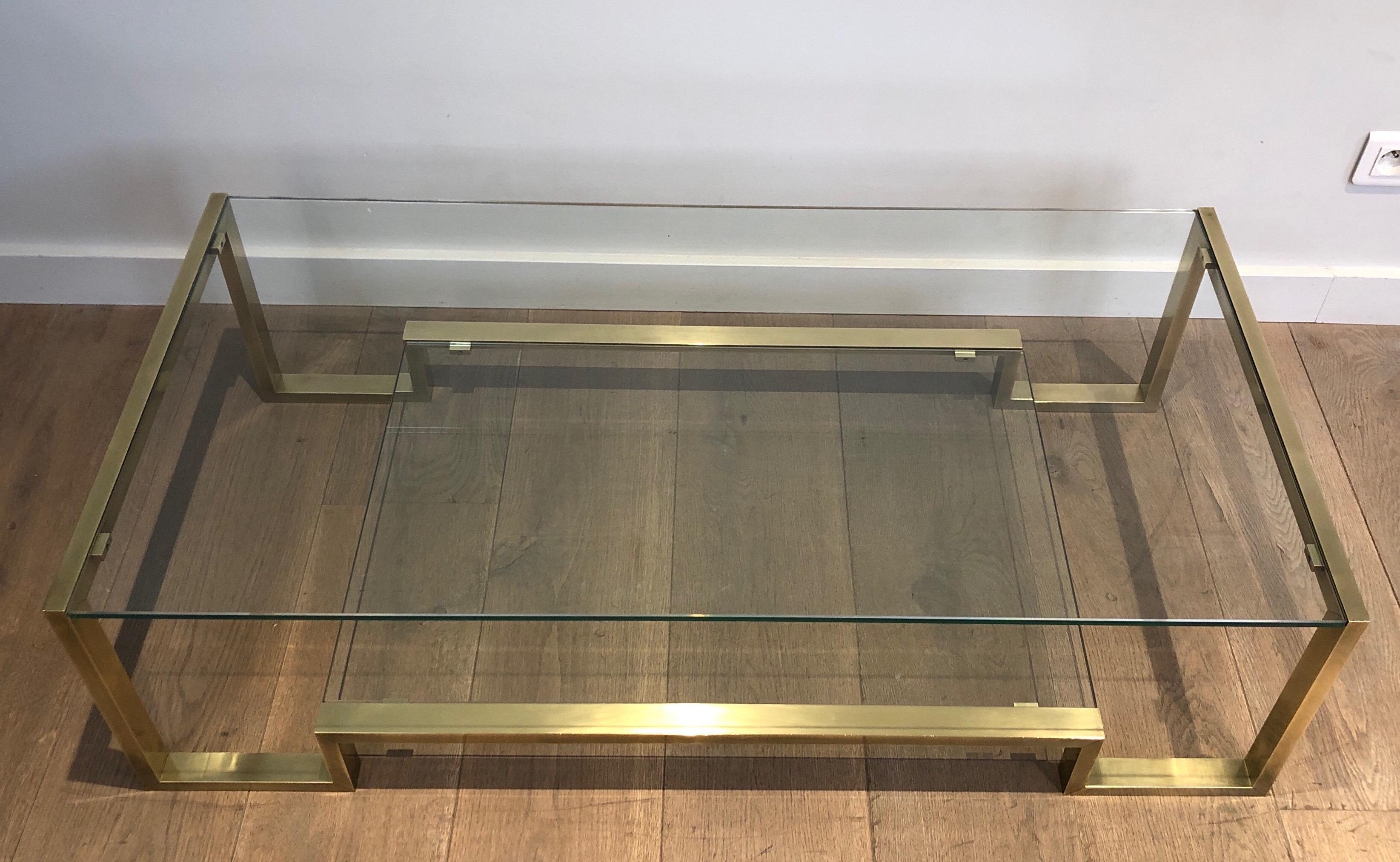 French Brass Coffee Table by Guy Lefèvre for Maison Jansen