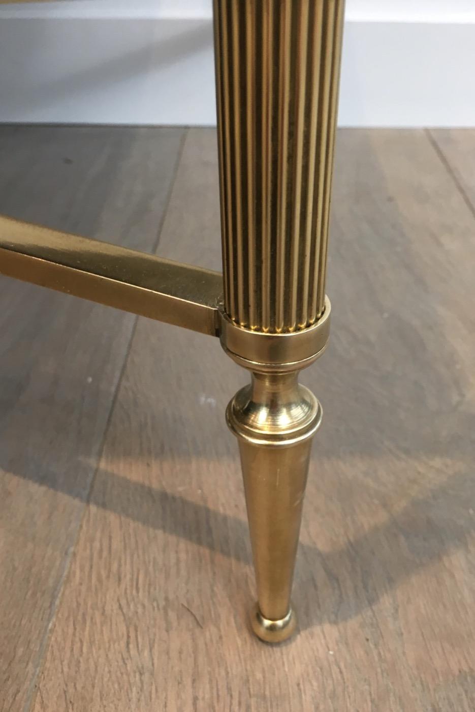 Mid-20th Century Brass Coffee Table by Maison Baguès For Sale