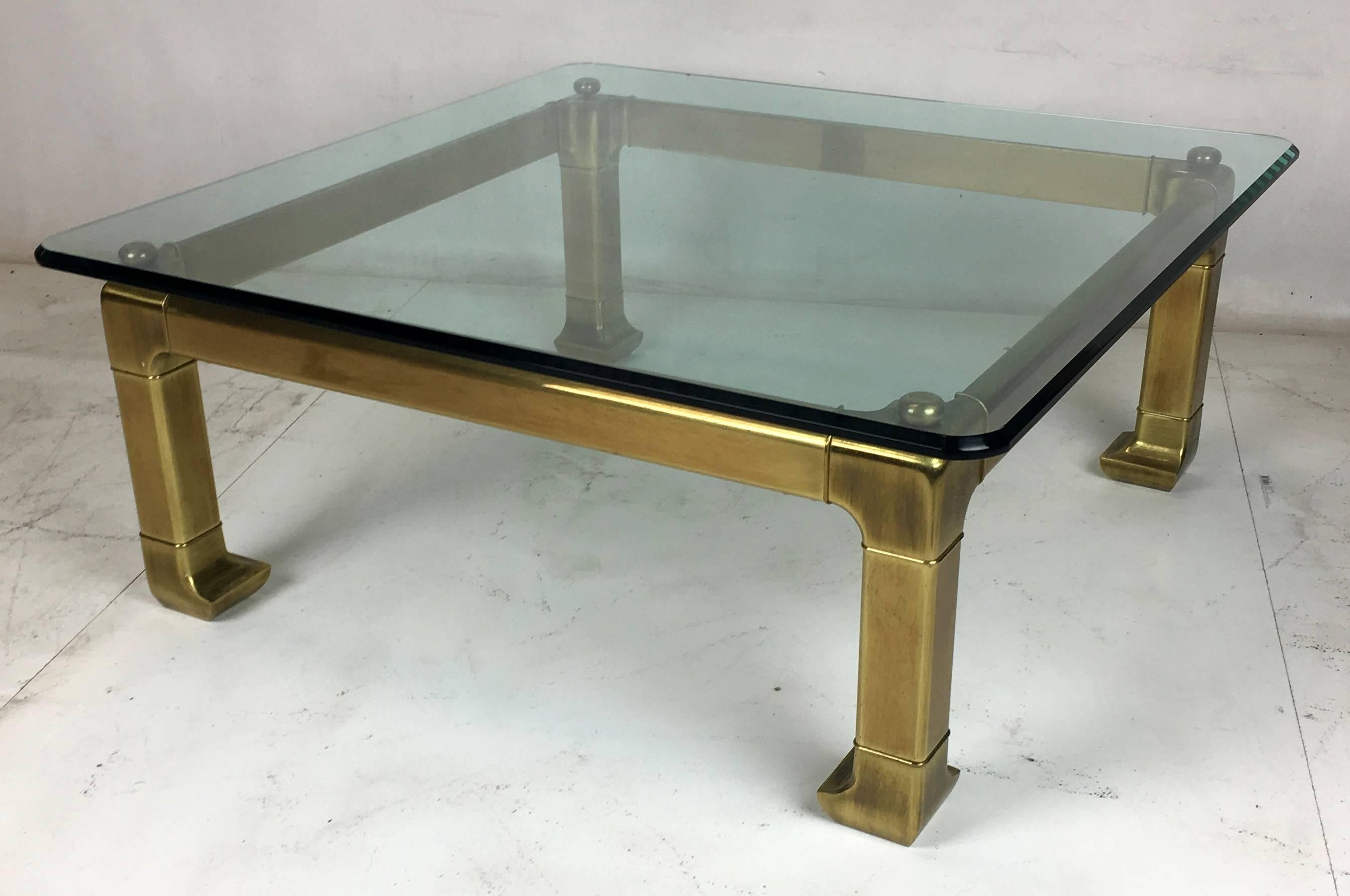Late 20th Century Brass Coffee Table by Mastercraft