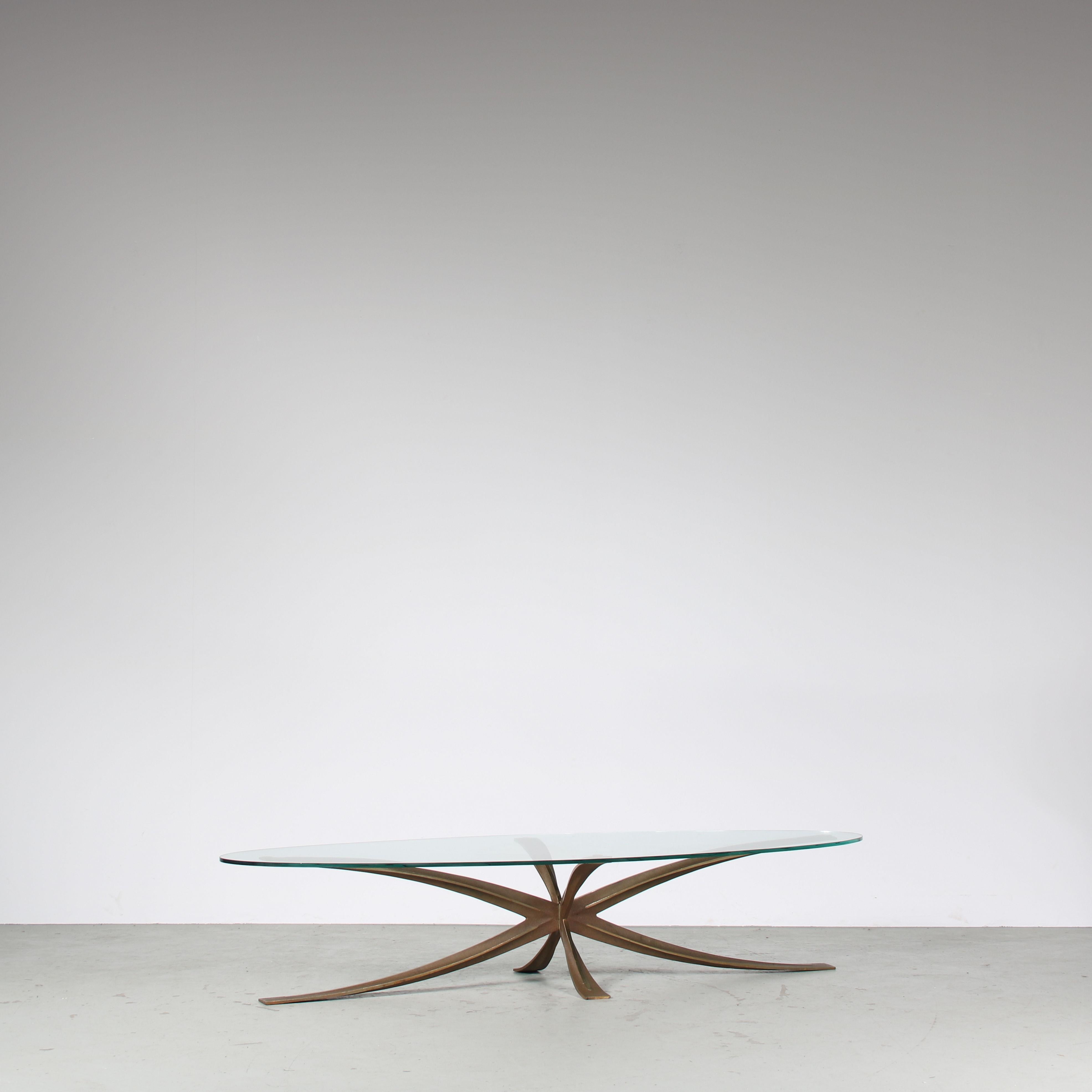 Brass Coffee Table by Michel Mangematin & Roger Bruny, France 1960 For Sale 8