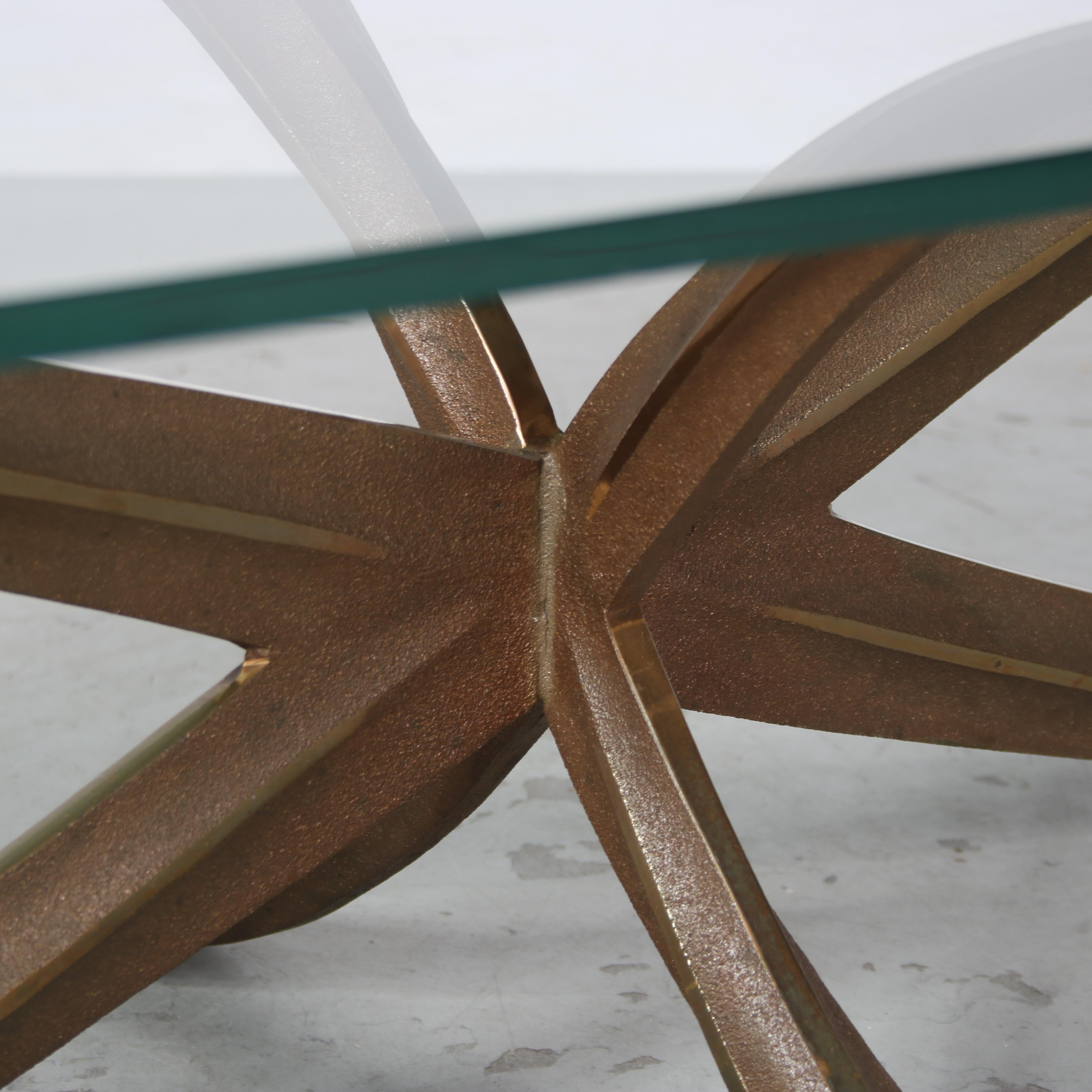 Brass Coffee Table by Michel Mangematin & Roger Bruny, France 1960 For Sale 1