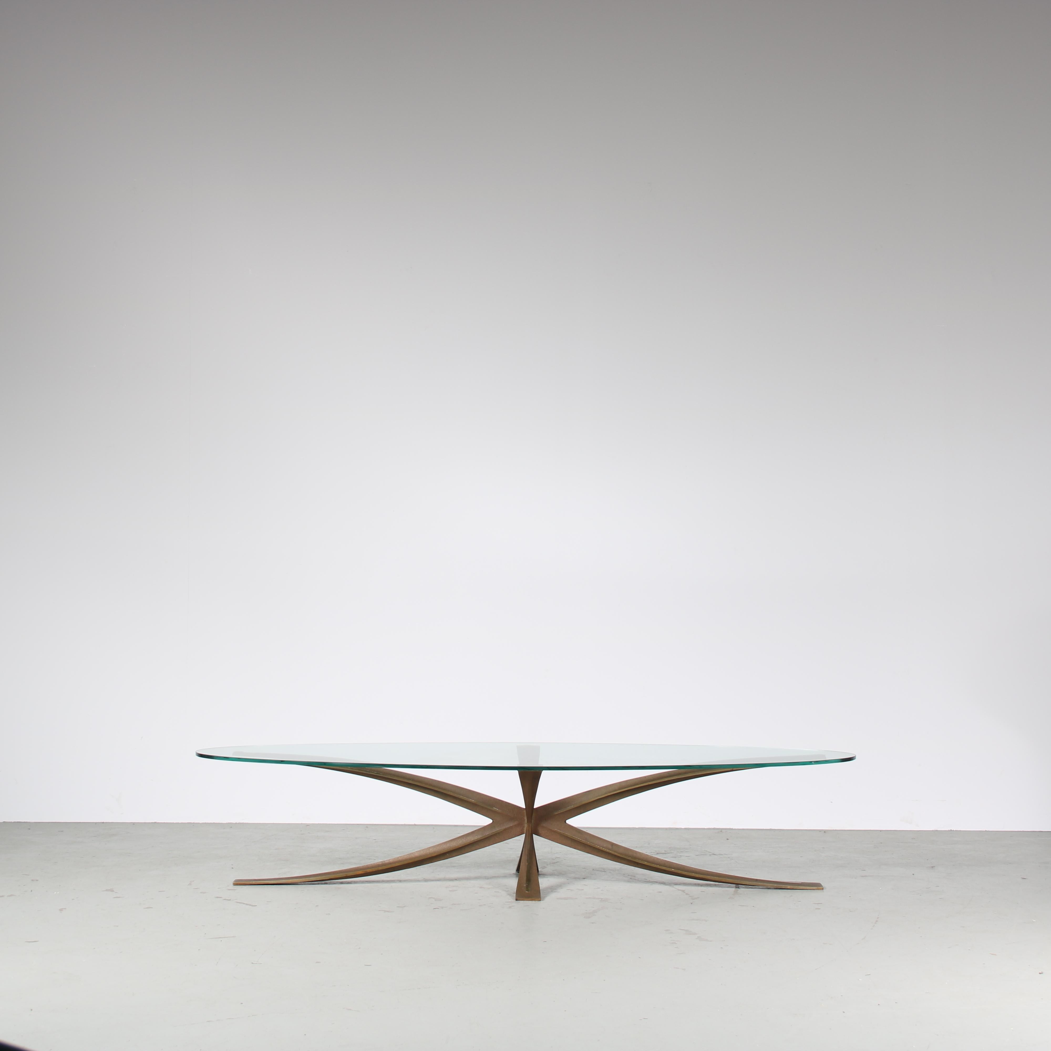 Brass Coffee Table by Michel Mangematin & Roger Bruny, France 1960 For Sale 4