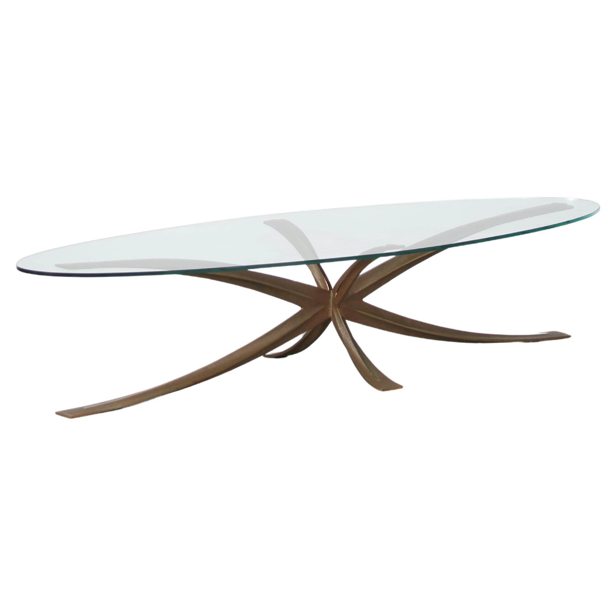 Brass Coffee Table by Michel Mangematin & Roger Bruny, France 1960 For Sale