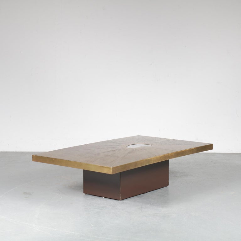 Brass Coffee Table by Paco Rabanne for Lova Creation, Belgium 1970 For ...
