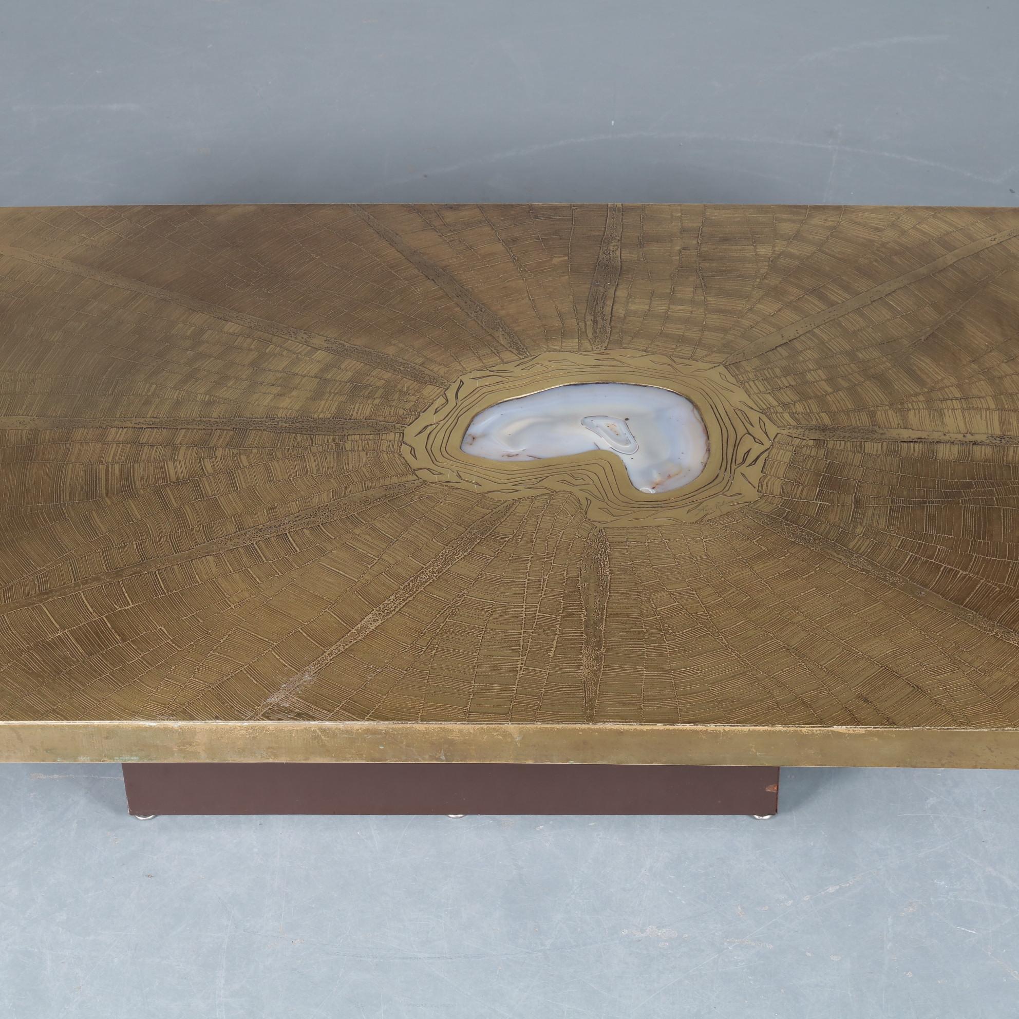Brass Coffee Table by Paco Rabanne for Lova Creation, Belgium 1970 2