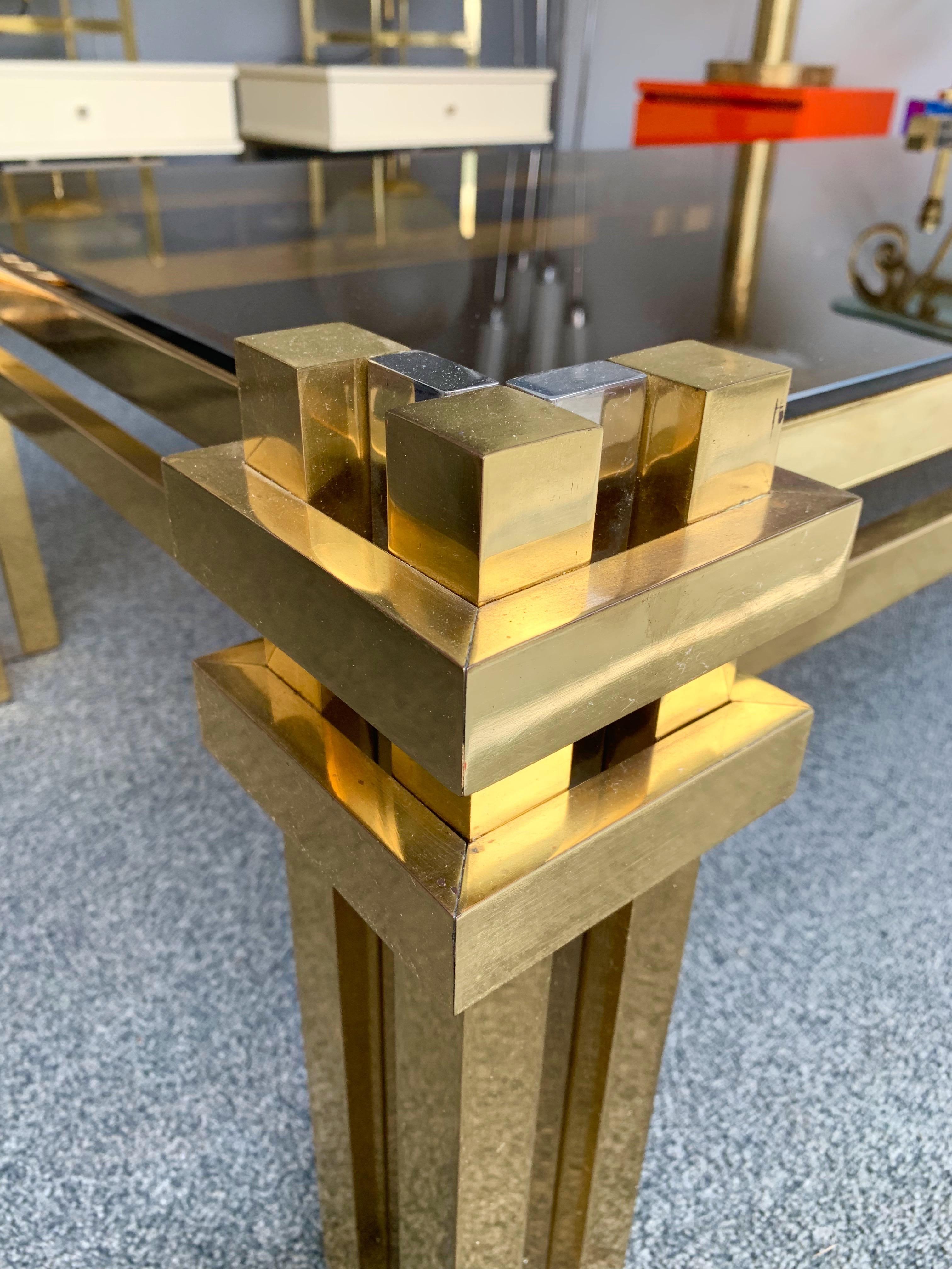 Brass Coffee Table by Romeo Rega, Italy, 1970s In Good Condition In SAINT-OUEN, FR