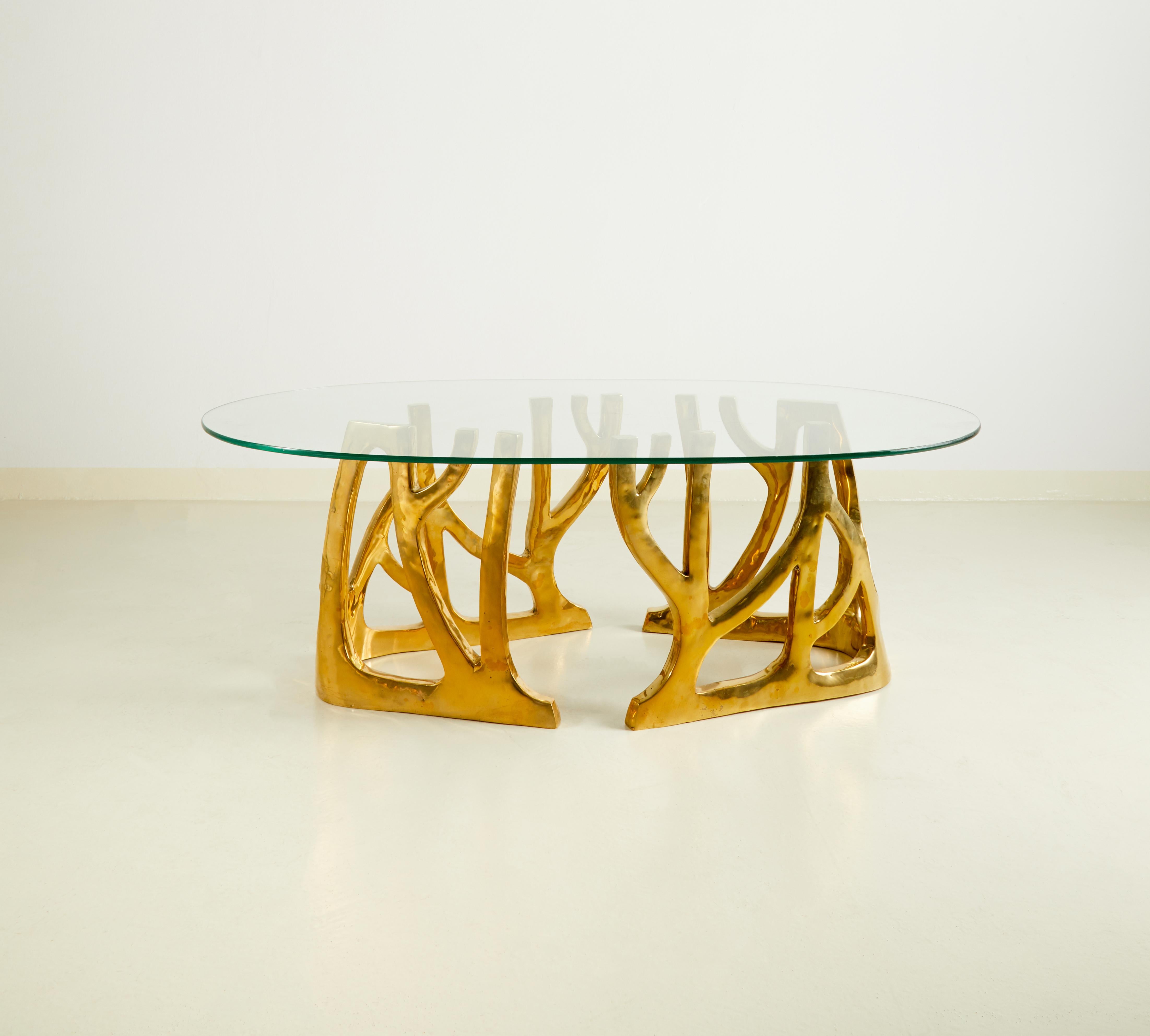 Brass Coffee Table, Galaxy, Misaya In New Condition In Geneve, CH