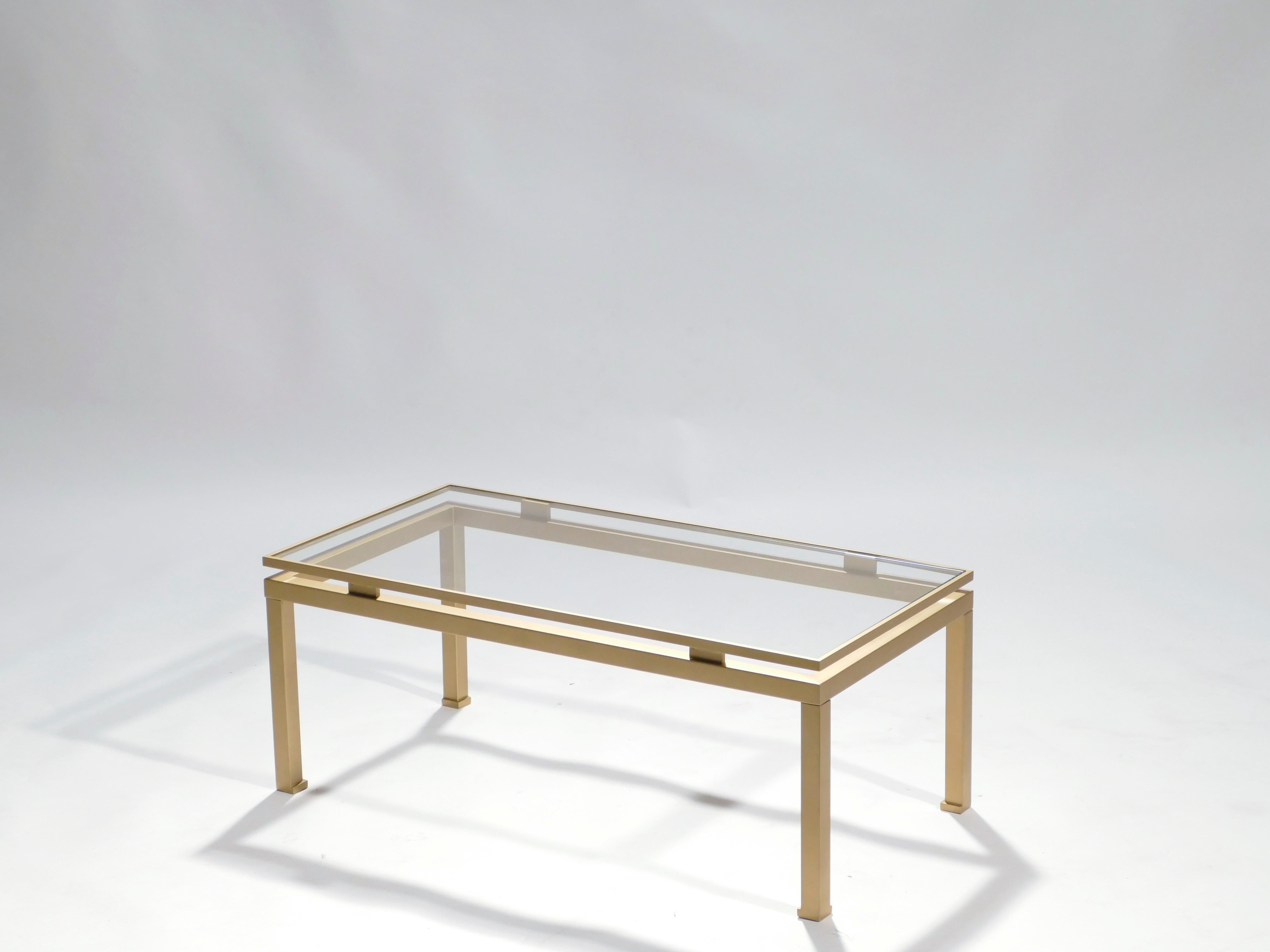 Late 20th Century Brass Coffee Table Guy Lefevre for Maison Jansen, 1970s