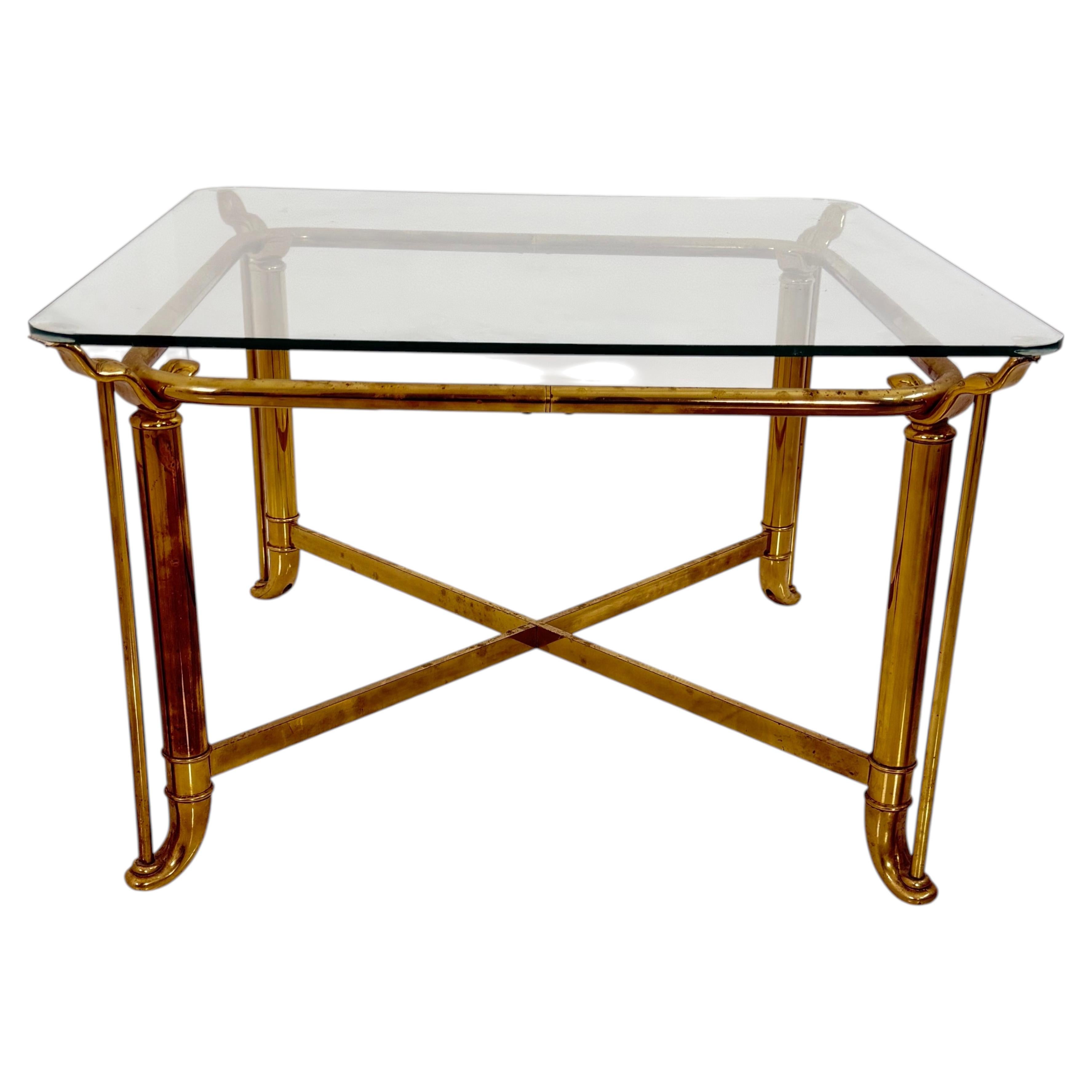 Brass Coffee Table inspired by the Hollywood Regency style, 1970s For Sale