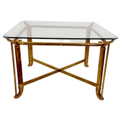 Table basse en laiton inspirée du style Hollywood Regency, 1970