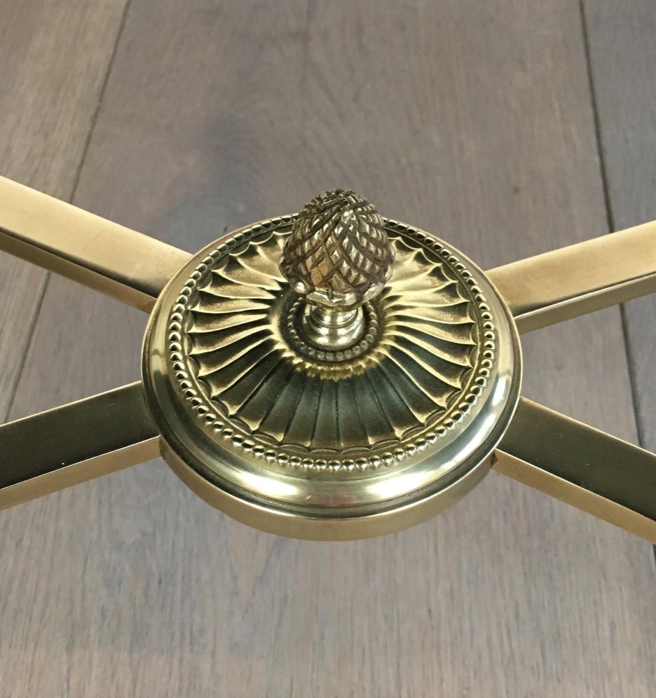 Brass Coffee Table, Maison Jansen For Sale 9