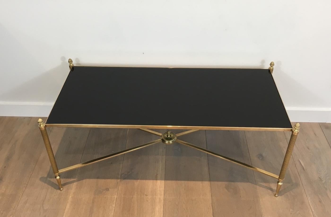 Brass Coffee Table, Maison Jansen For Sale 12