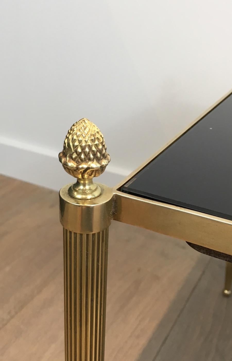 Lacquered Brass Coffee Table, Maison Jansen For Sale
