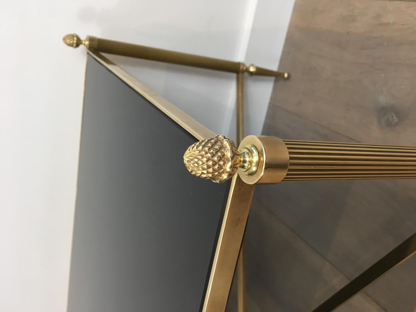 Brass Coffee Table, Maison Jansen In Good Condition For Sale In Marcq-en-Barœul, Hauts-de-France
