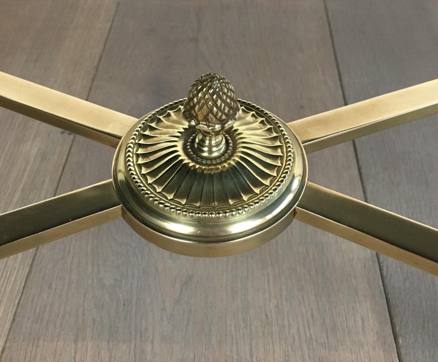 Mid-20th Century Brass Coffee Table, Maison Jansen For Sale