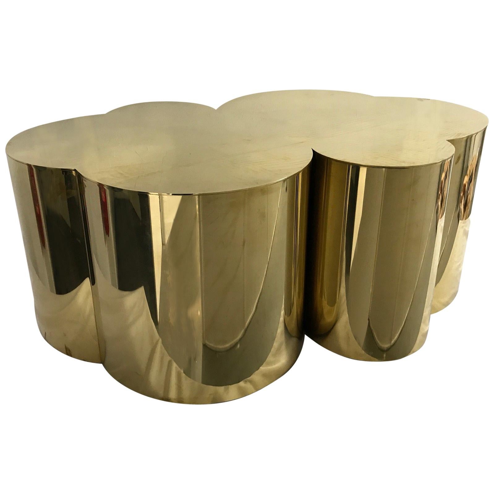 Brass Coffee Table "Nublado" by Edouard De La Marque