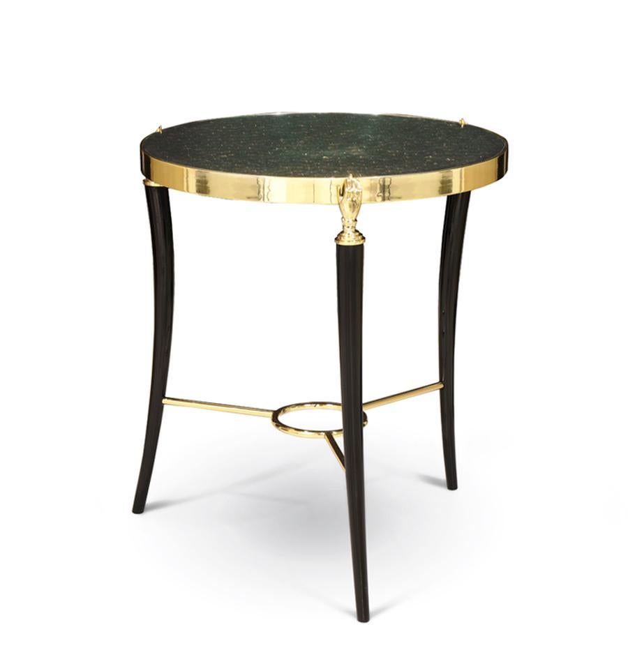 Brass coffee table or side table with imitation Peacock Feathers 