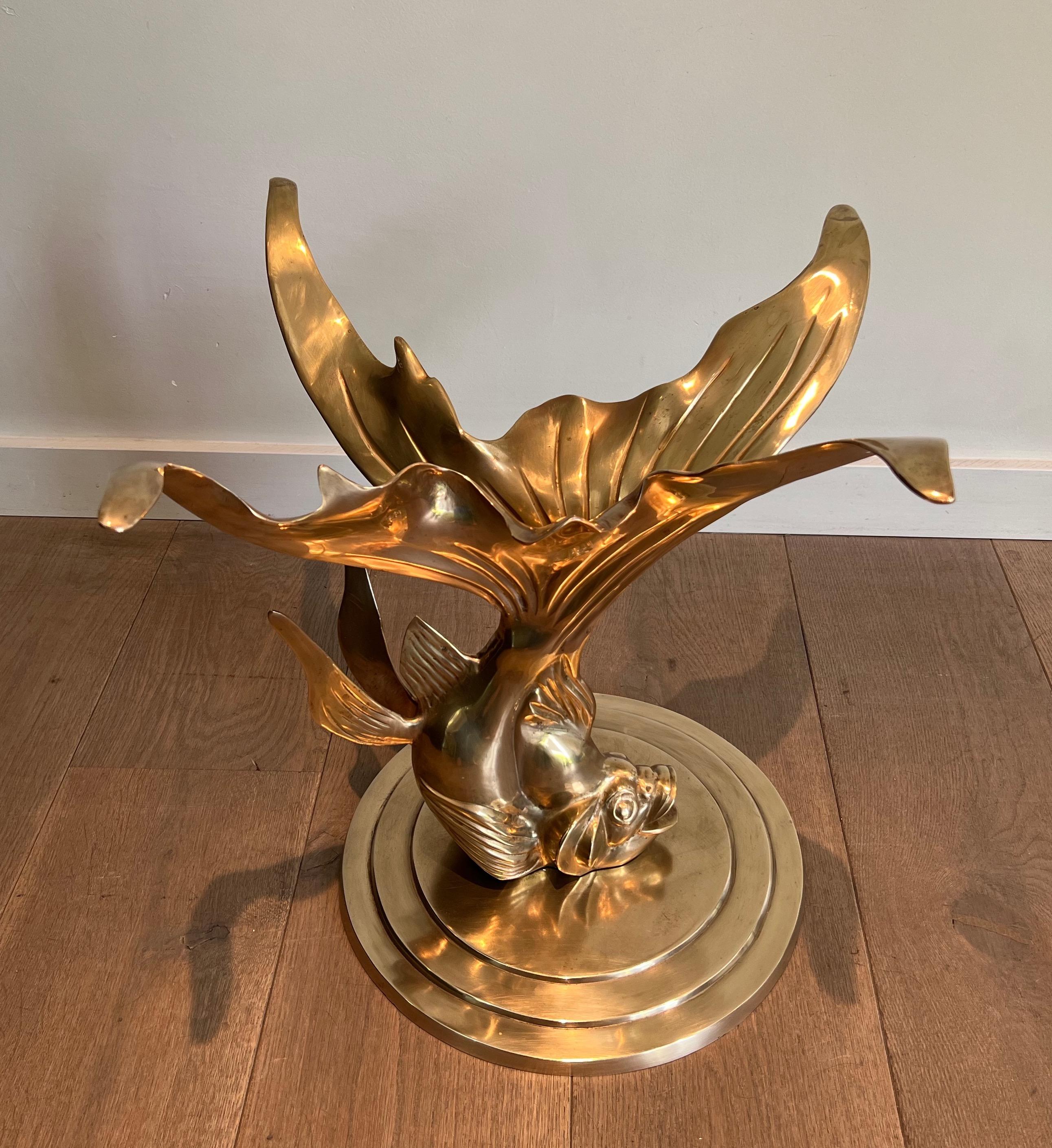 Brass Coffee Table representing a Fish For Sale 5